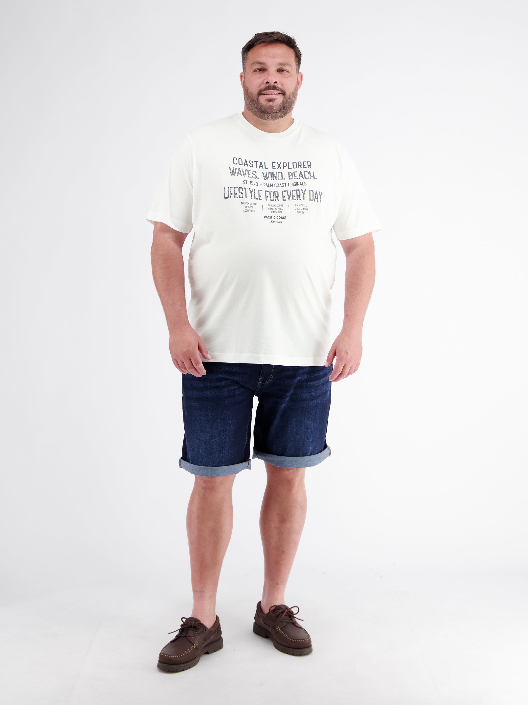 Pure cotton T-shirt with slogan print, plus size