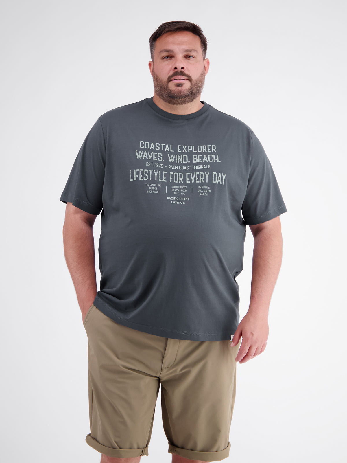 Pure cotton T-shirt with slogan print, plus size