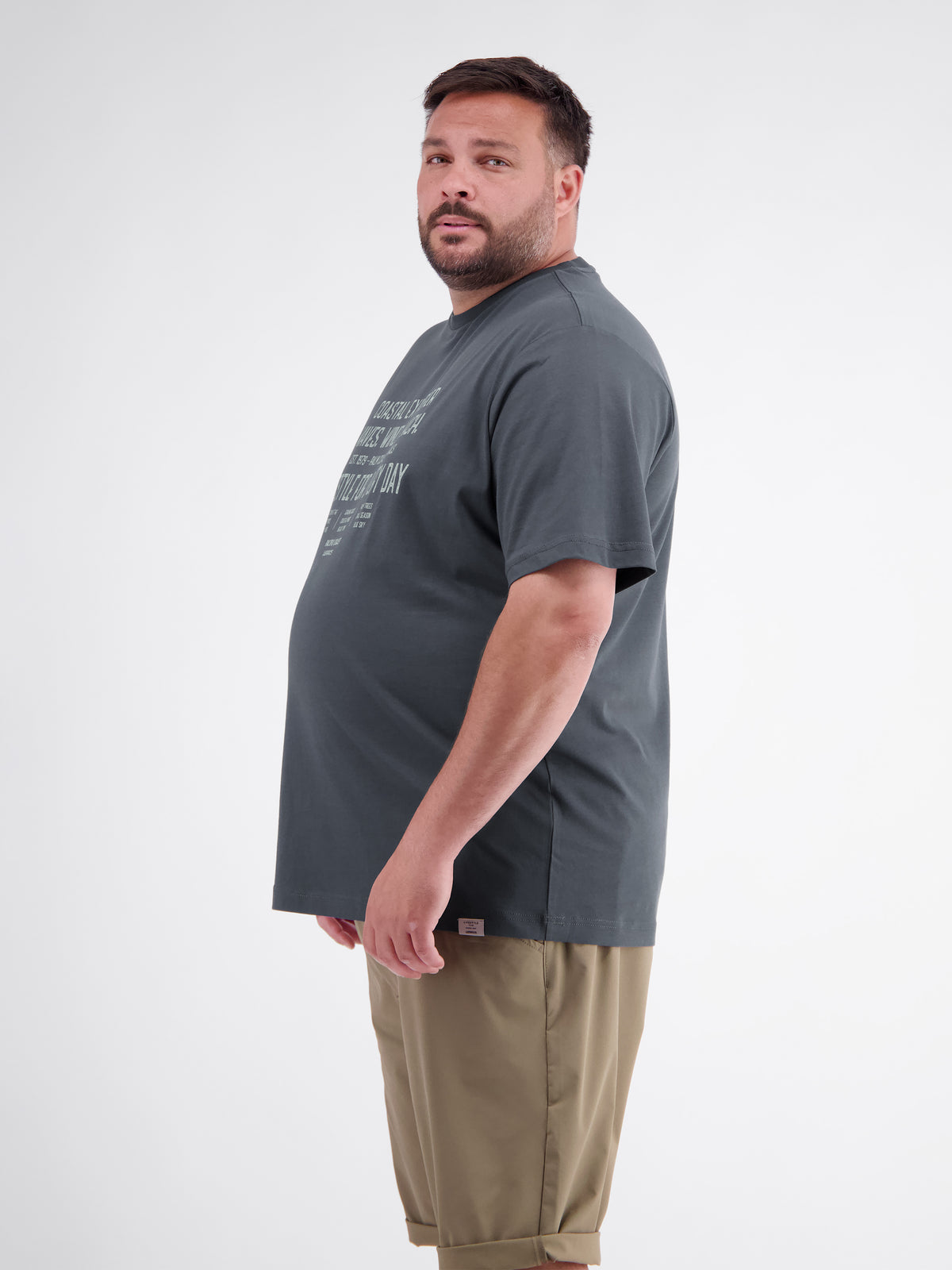 Pure cotton T-shirt with slogan print, plus size