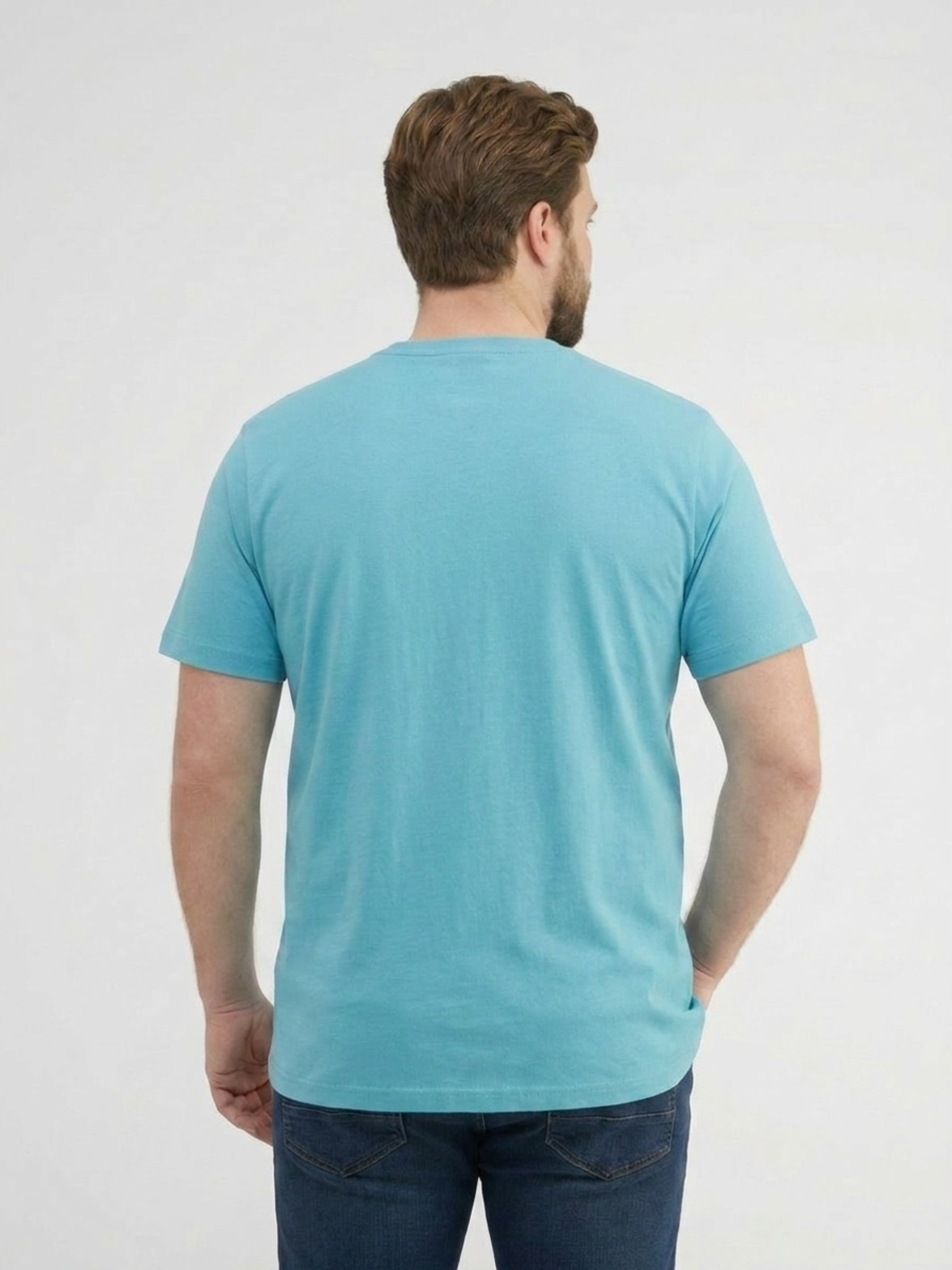 T-Shirt aus reiner Baumwolle mit Slogan-Print, große Größen - T-Shirt Rundhals