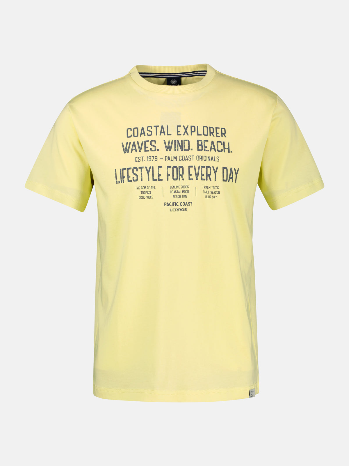 T-Shirt aus reiner Baumwolle mit Slogan-Print, große Größen - T-Shirt Rundhals