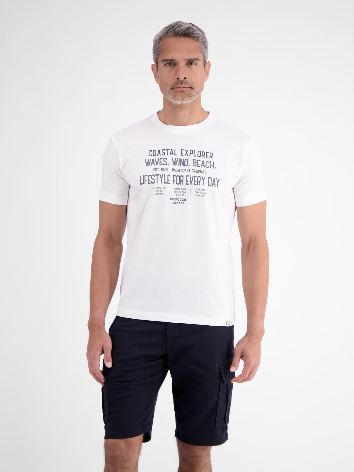 Sportliches T-Shirt aus Baumwolle mit coolem Slogan-Print - T-Shirt Rundhals