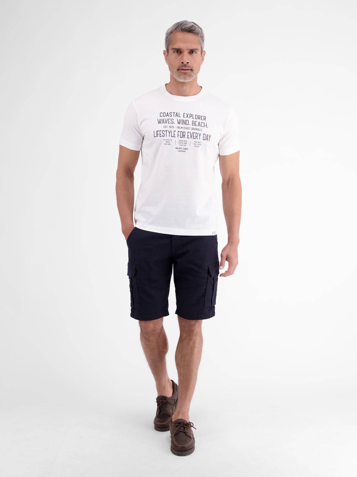Sportliches T-Shirt aus Baumwolle mit coolem Slogan-Print - T-Shirt Rundhals
