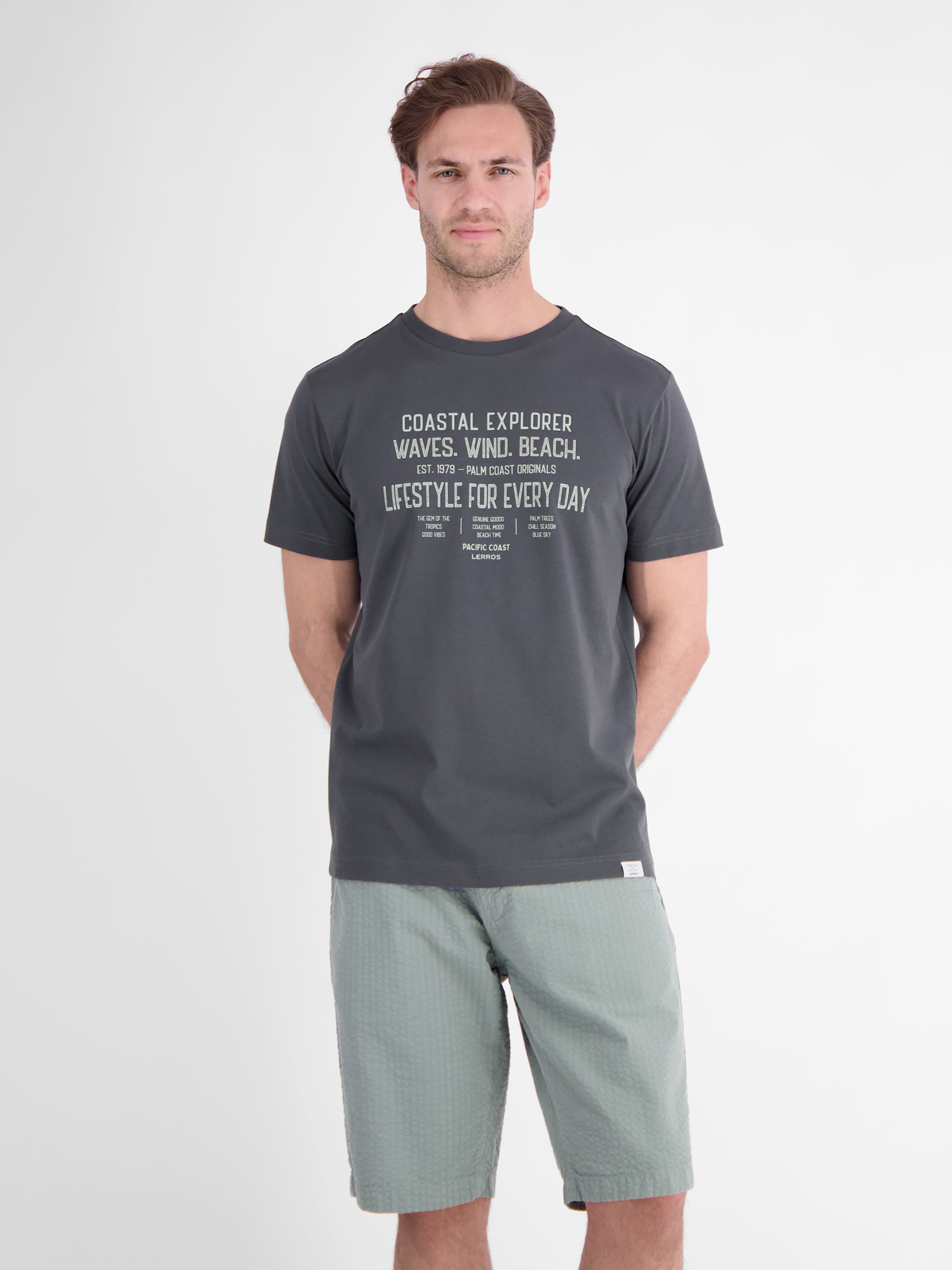 Sportliches T-Shirt aus Baumwolle mit coolem Slogan-Print - T-Shirt Rundhals