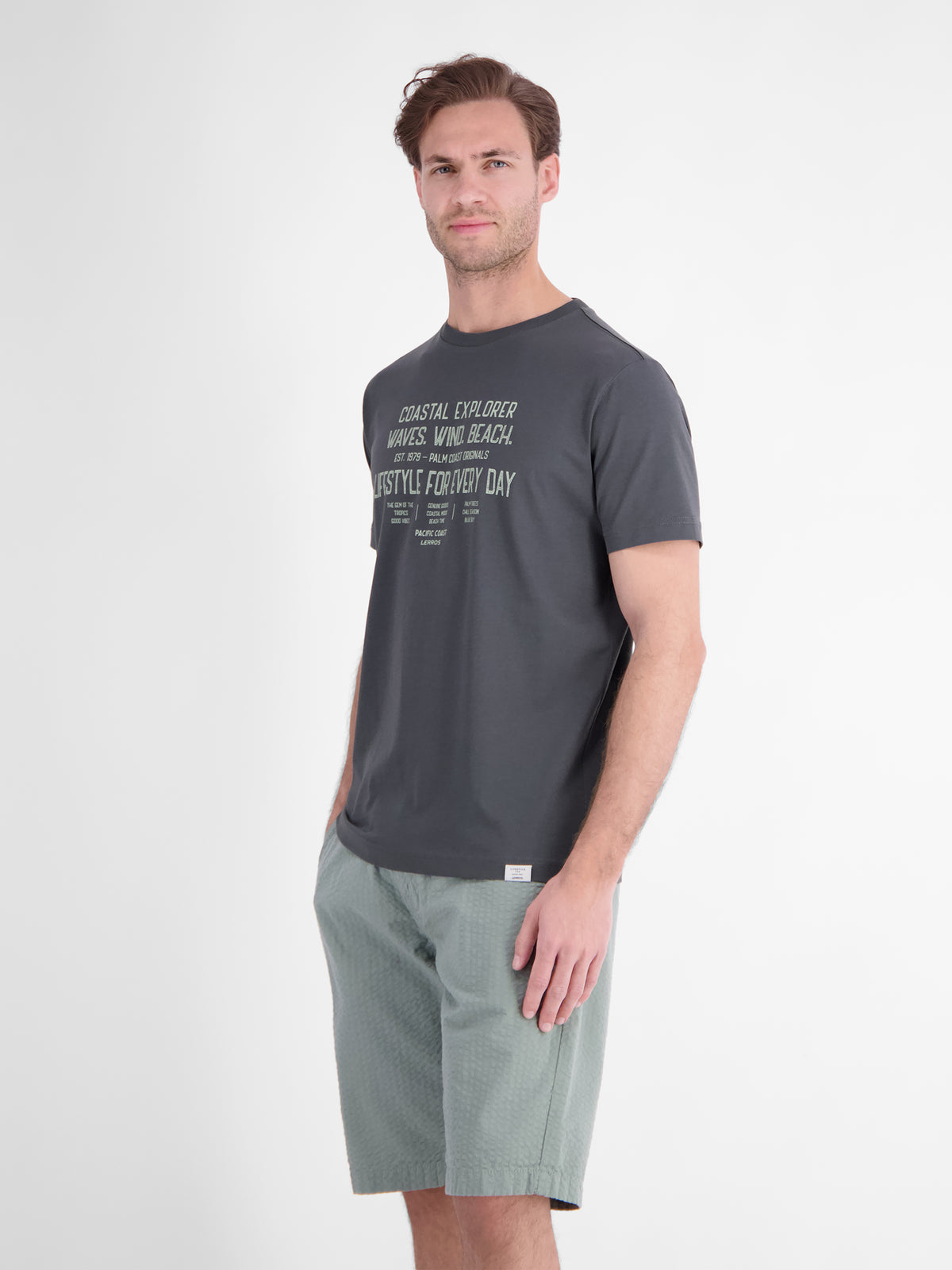 Sportliches T-Shirt aus Baumwolle mit coolem Slogan-Print - T-Shirt Rundhals