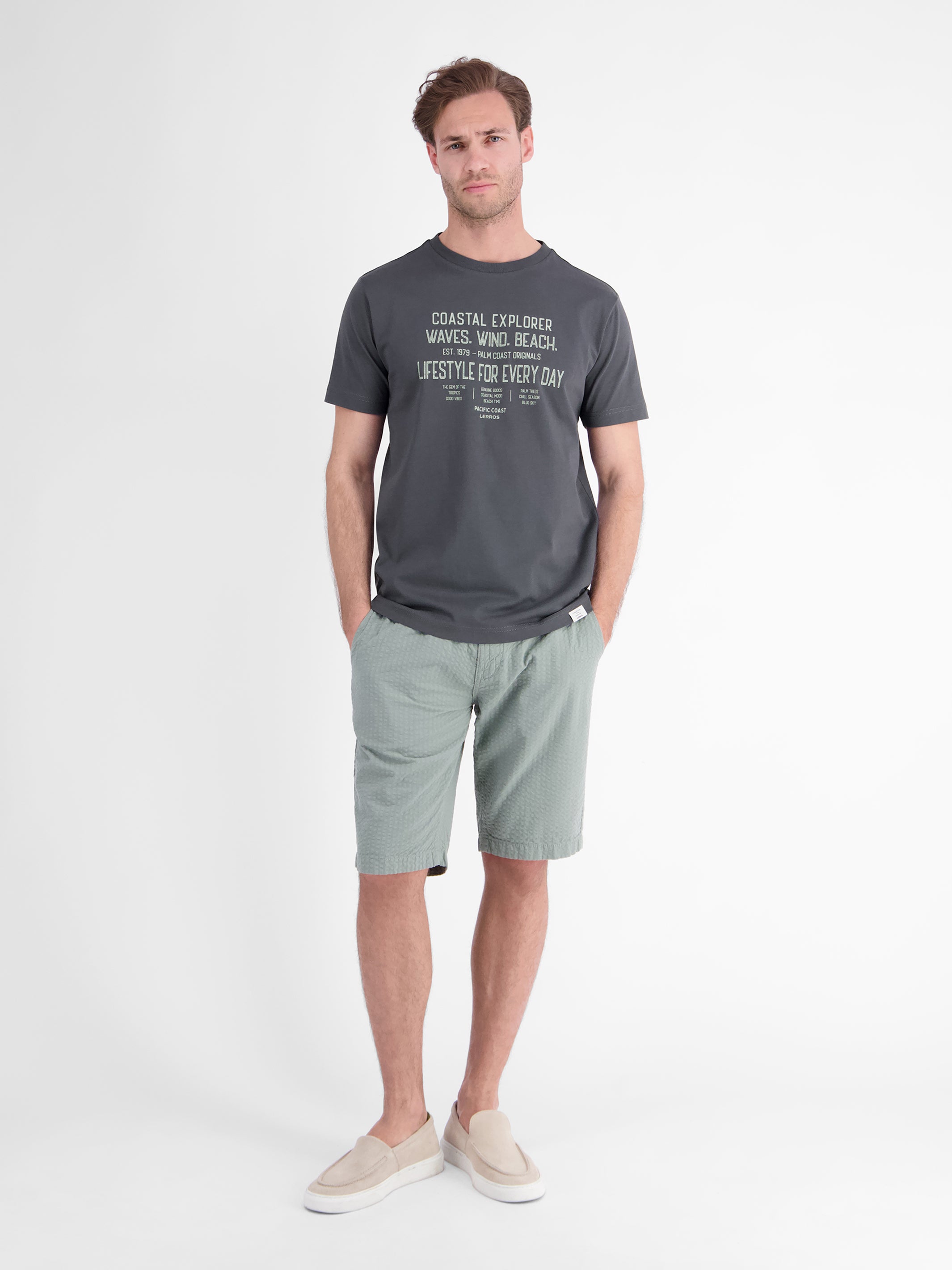 Sportliches T-Shirt aus Baumwolle mit coolem Slogan-Print - T-Shirt Rundhals