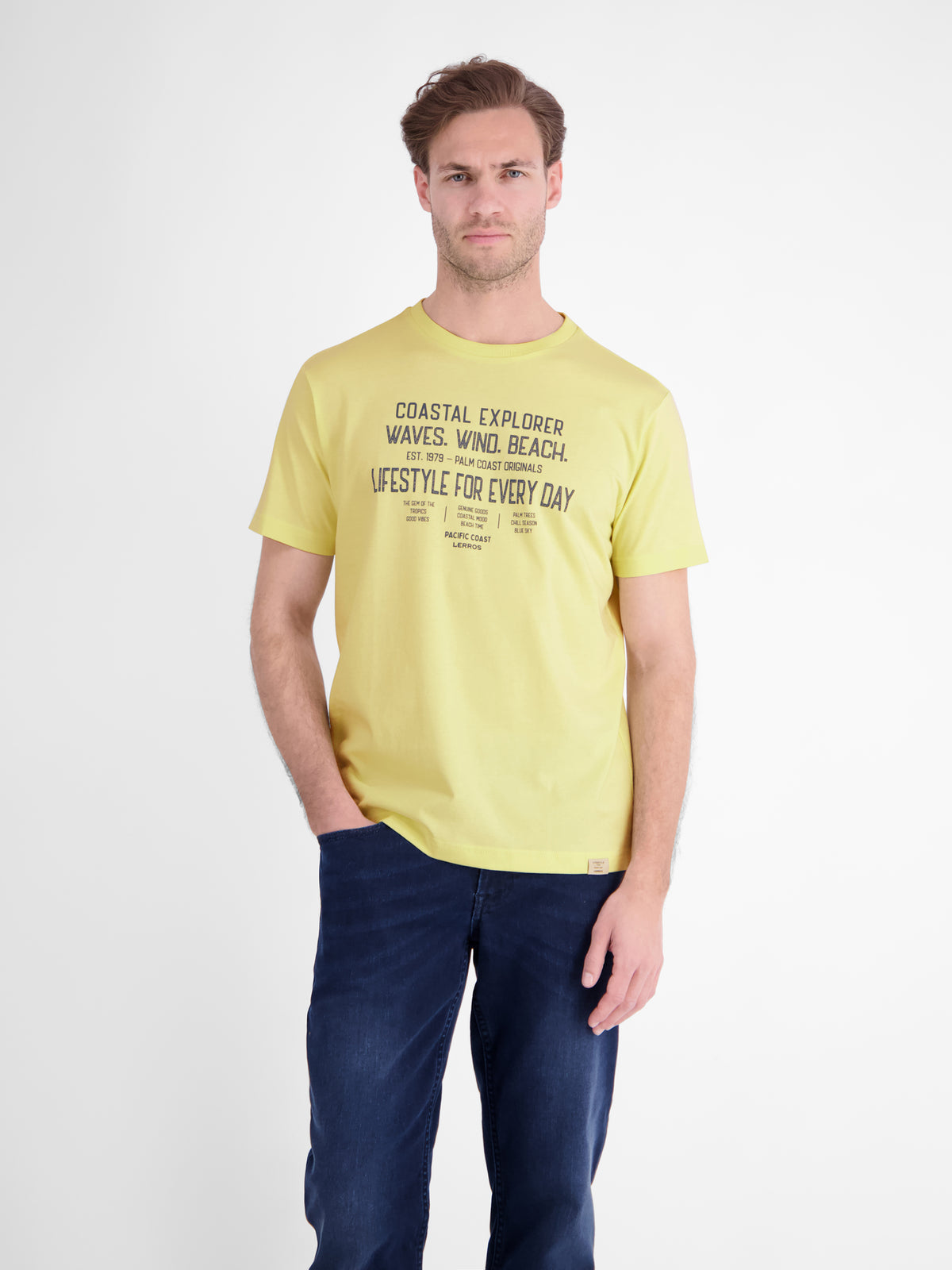 Sportliches T-Shirt aus Baumwolle mit coolem Slogan-Print - T-Shirt Rundhals