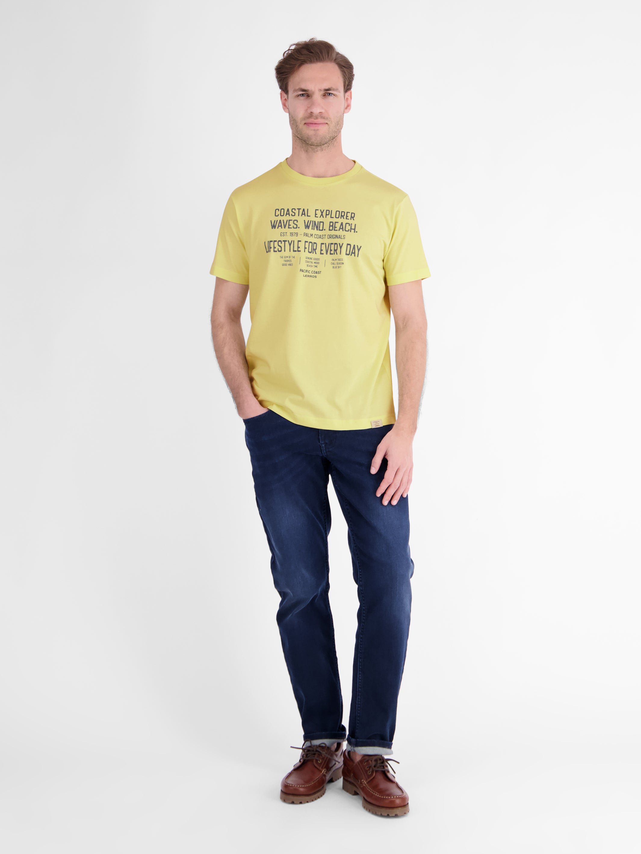 Sportliches T-Shirt aus Baumwolle mit coolem Slogan-Print - T-Shirt Rundhals