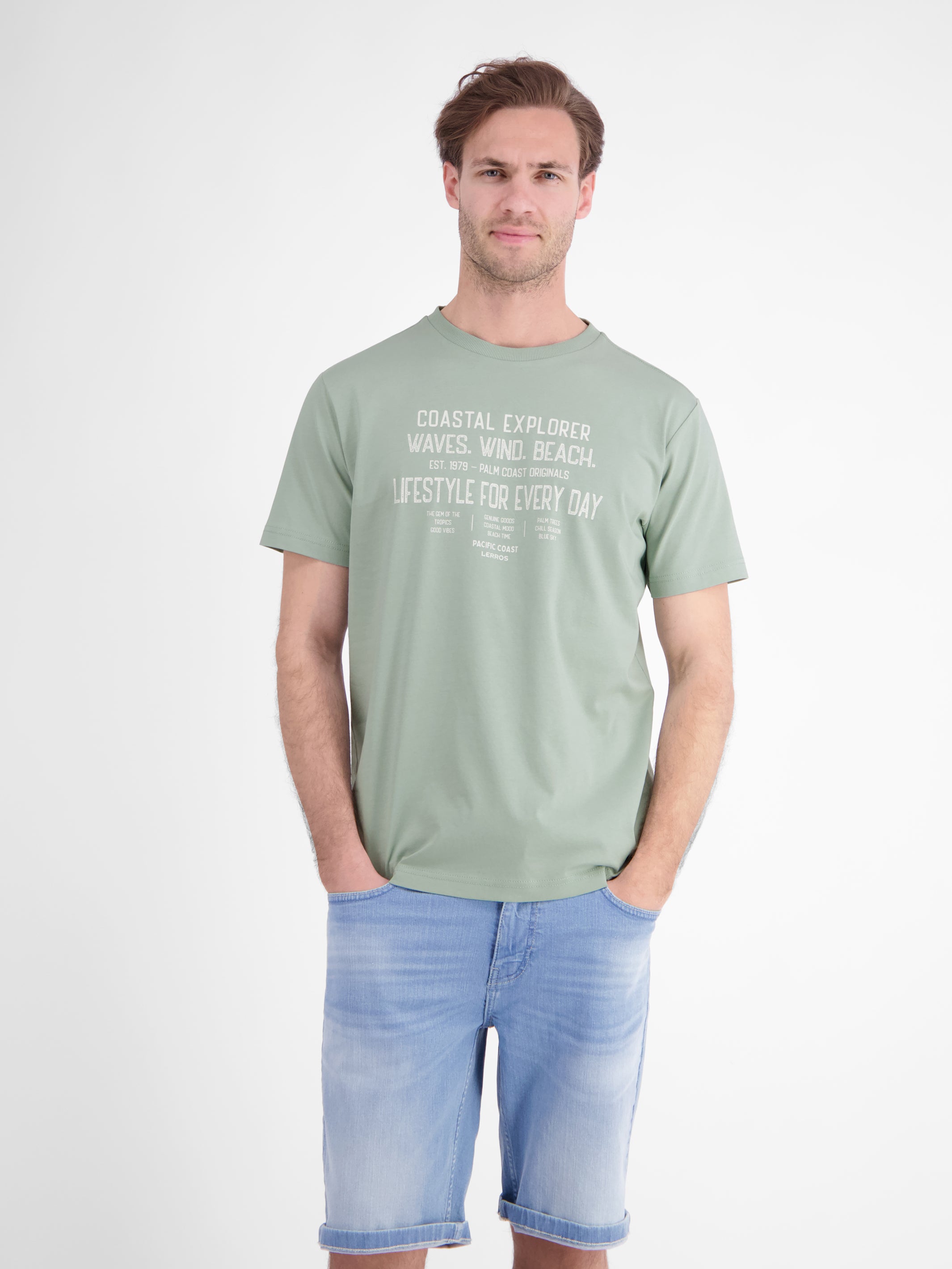 Sportliches T-Shirt aus Baumwolle mit coolem Slogan-Print - T-Shirt Rundhals