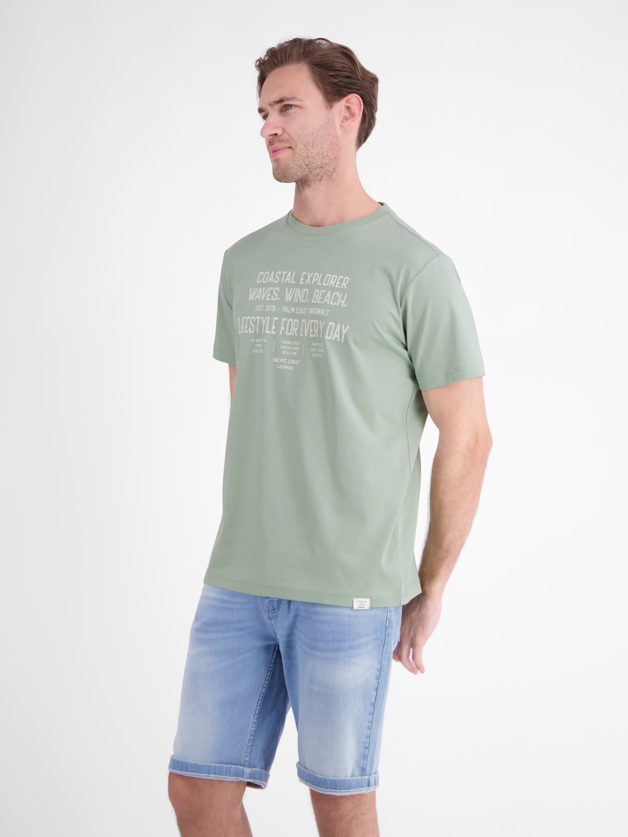 Sportliches T-Shirt aus Baumwolle mit coolem Slogan-Print - T-Shirt Rundhals