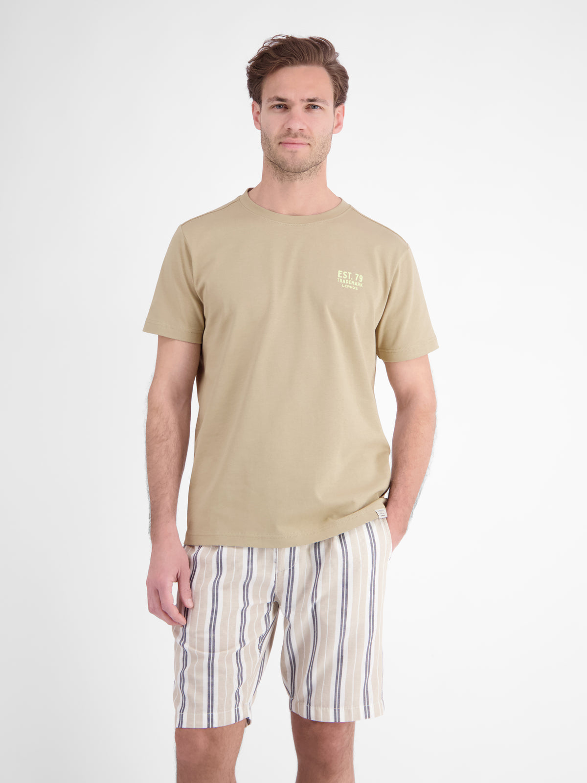 Baumwoll-T-Shirt mit bequemem Rundhalsausschnitt und Print - T-Shirt Rundhals