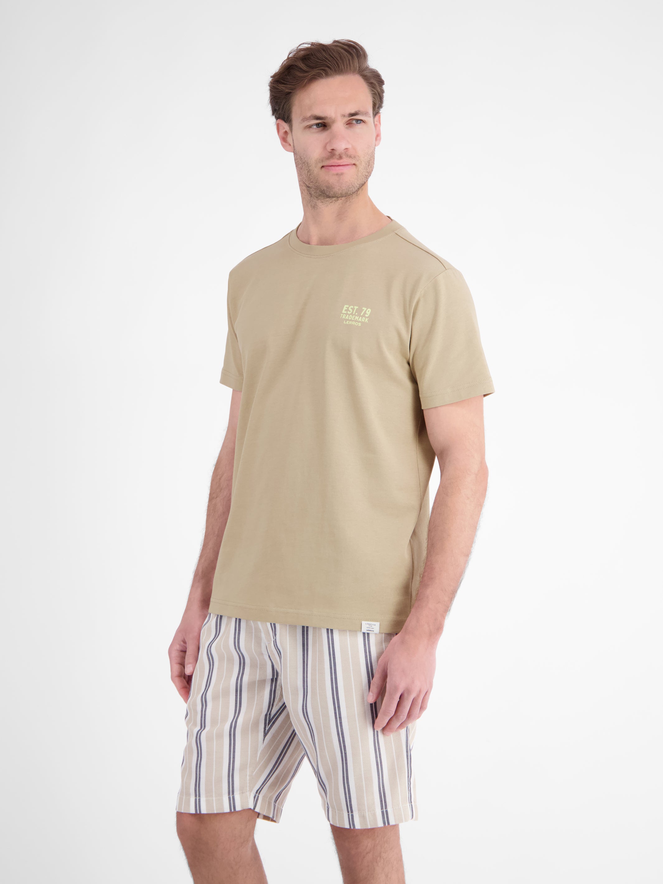Baumwoll-T-Shirt mit bequemem Rundhalsausschnitt und Print - T-Shirt Rundhals