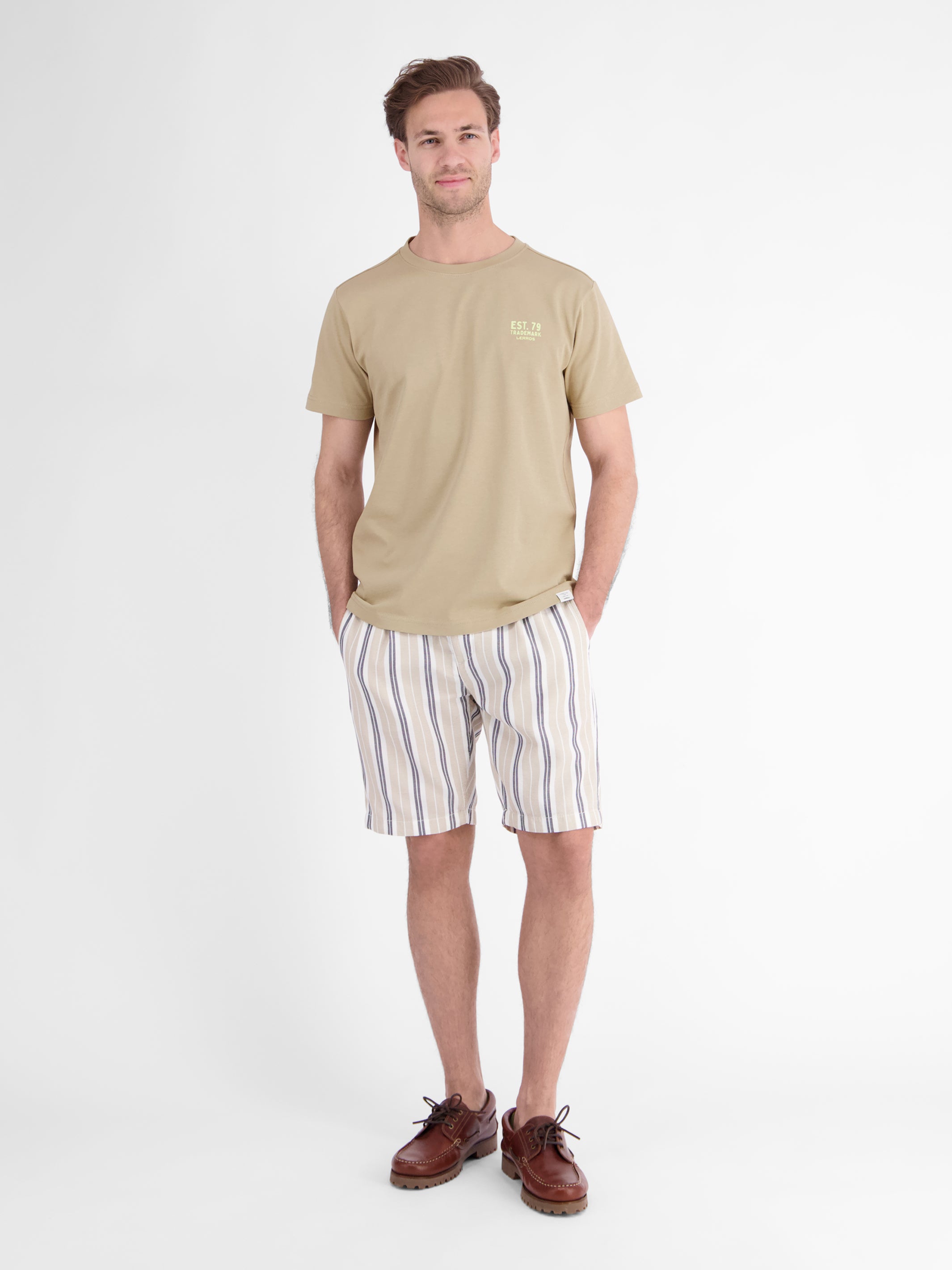 Baumwoll-T-Shirt mit bequemem Rundhalsausschnitt und Print - T-Shirt Rundhals