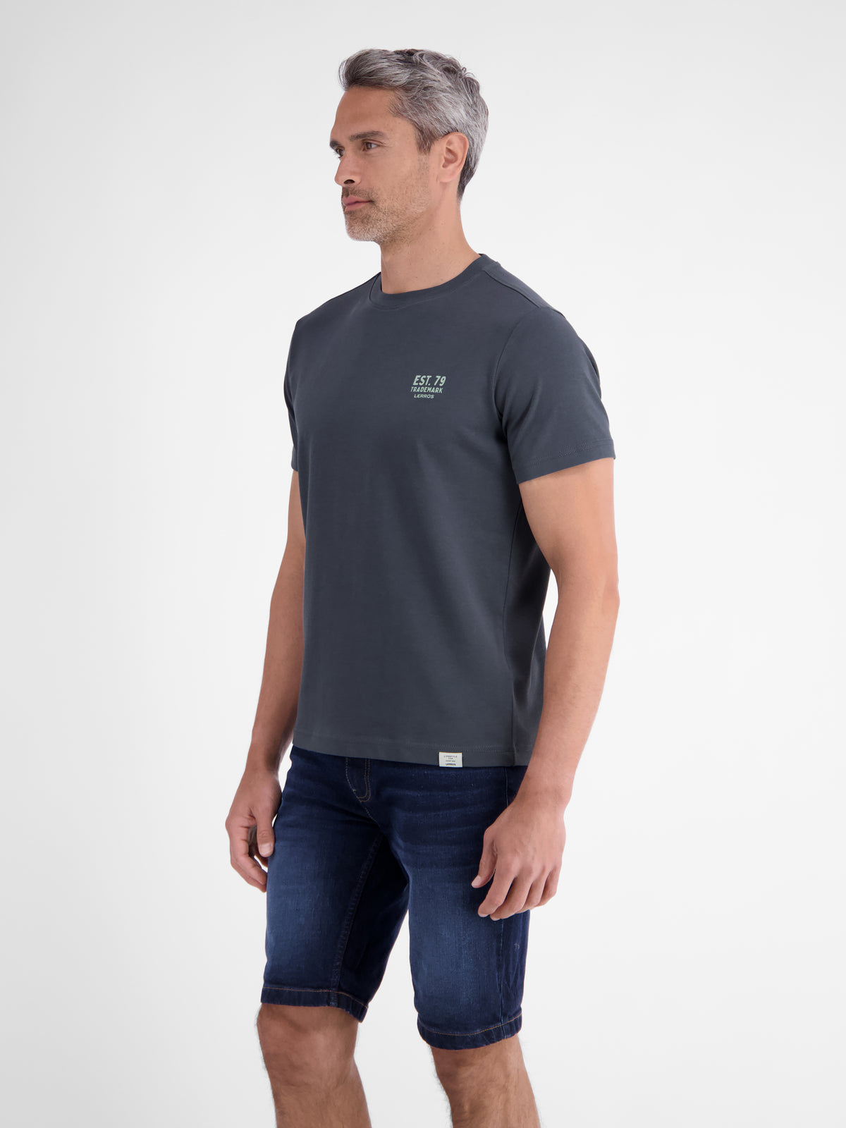 Baumwoll-T-Shirt mit bequemem Rundhalsausschnitt und Print - T-Shirt Rundhals