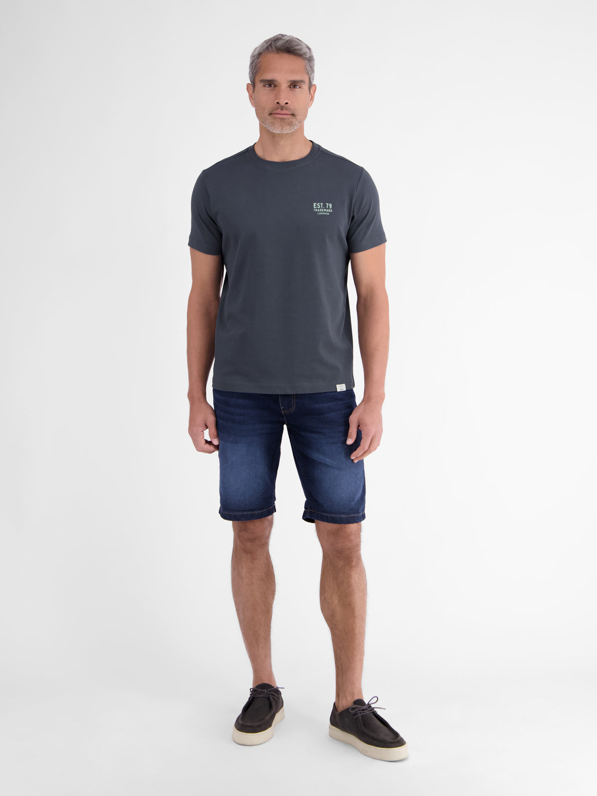 Baumwoll-T-Shirt mit bequemem Rundhalsausschnitt und Print - T-Shirt Rundhals