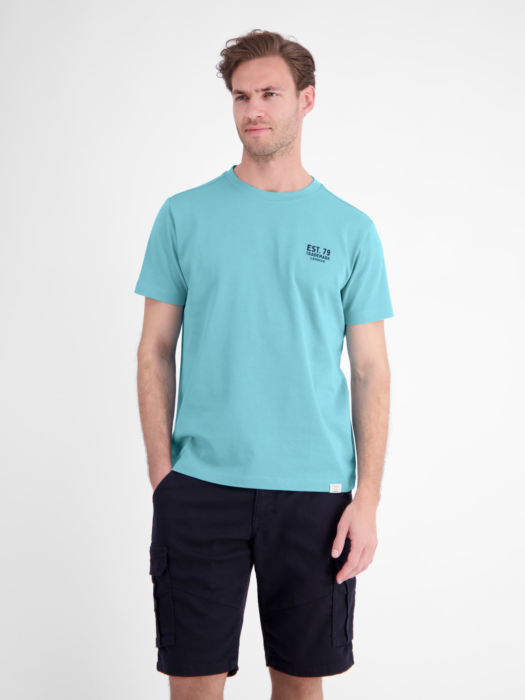 Baumwoll-T-Shirt mit bequemem Rundhalsausschnitt und Print - T-Shirt Rundhals