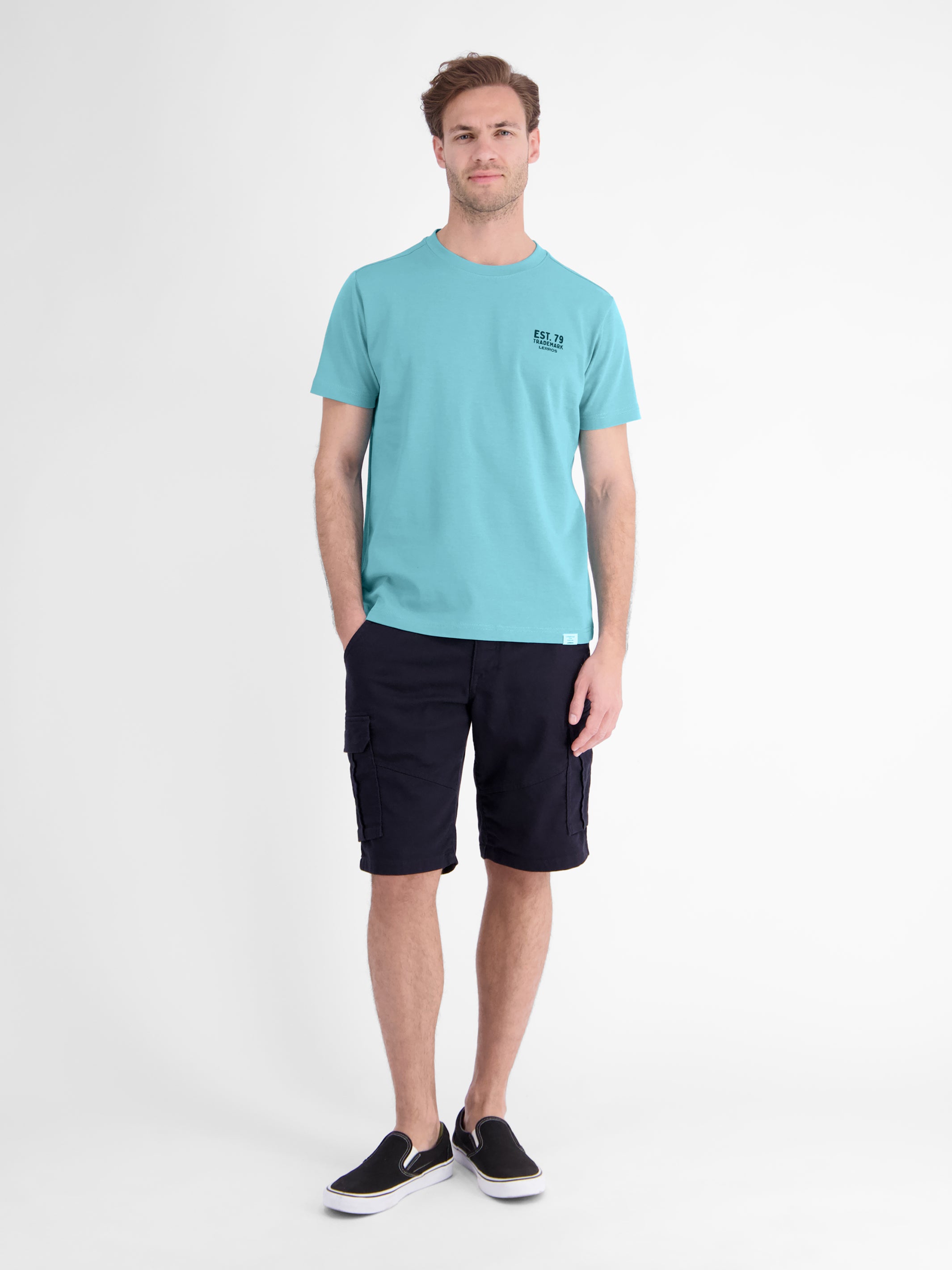Baumwoll-T-Shirt mit bequemem Rundhalsausschnitt und Print - T-Shirt Rundhals