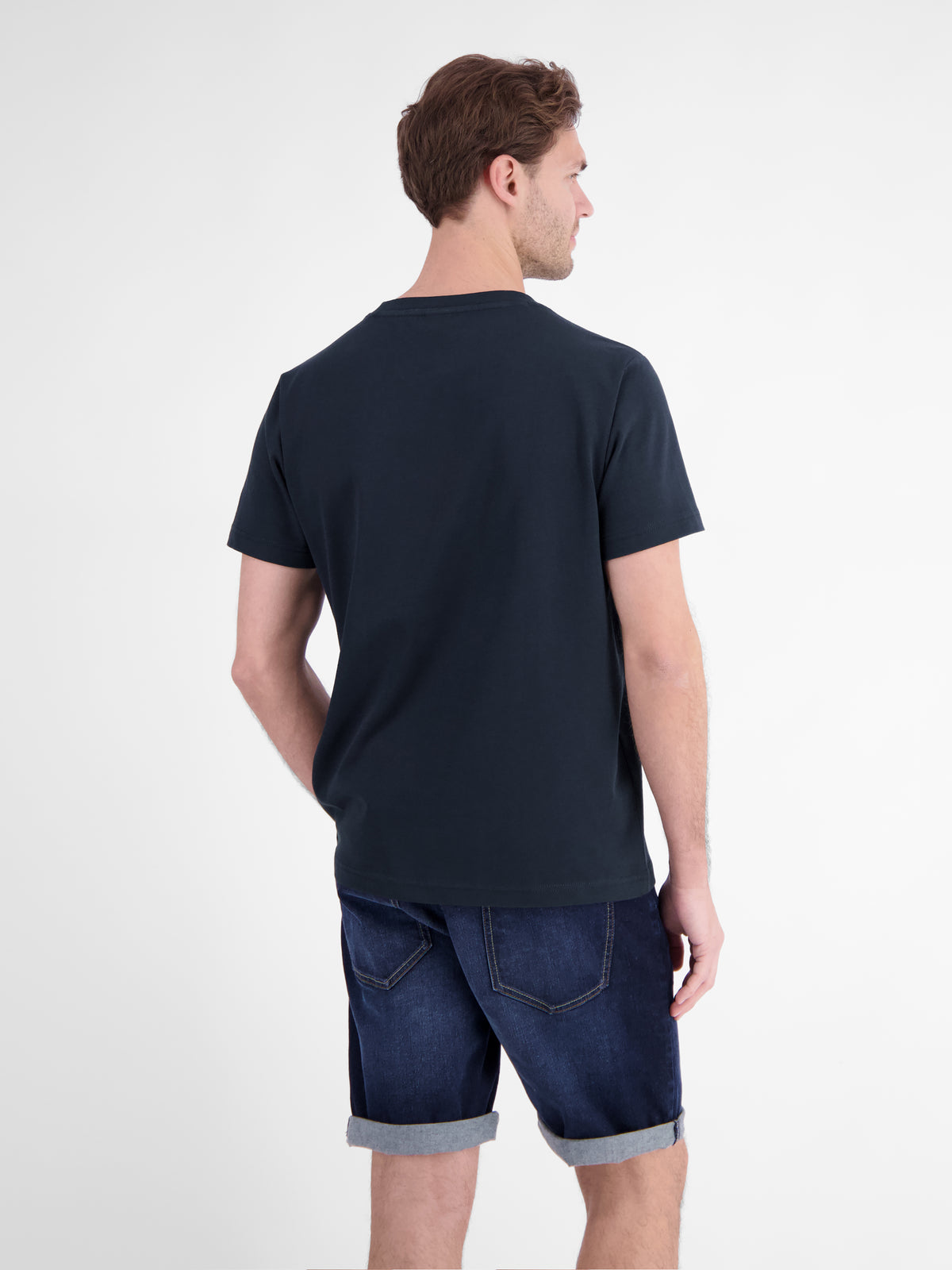 Baumwoll-T-Shirt mit bequemem Rundhalsausschnitt und Print - T-Shirt Rundhals