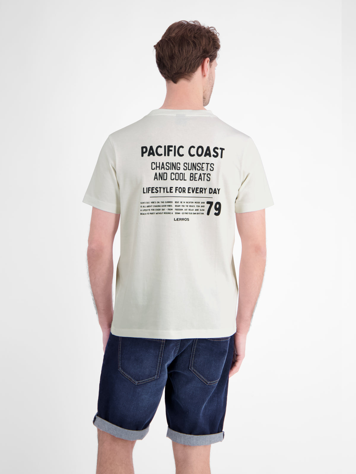Sportliches T-Shirt aus Baumwolle mit Brust- und Rückenprint - T-Shirt Rundhals