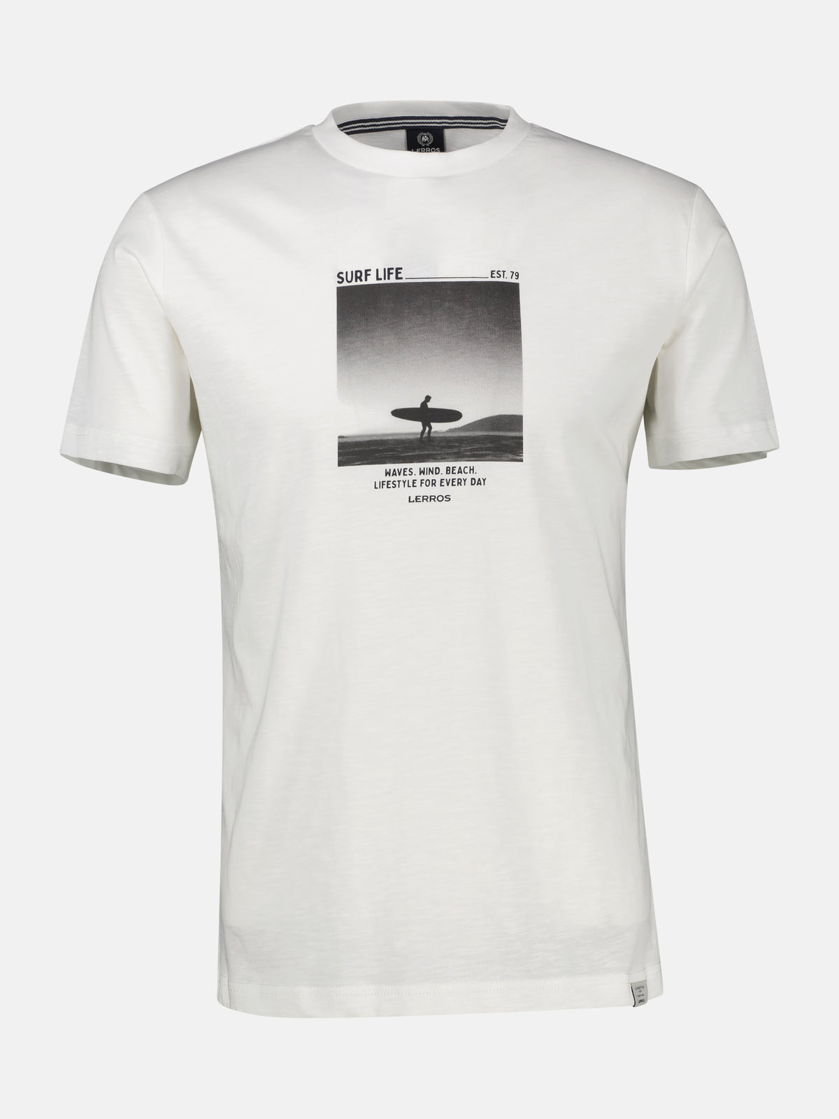 Sportliches T-Shirt mit Surfer-Motiv-Print, reine Baumwolle - T-Shirt Rundhals