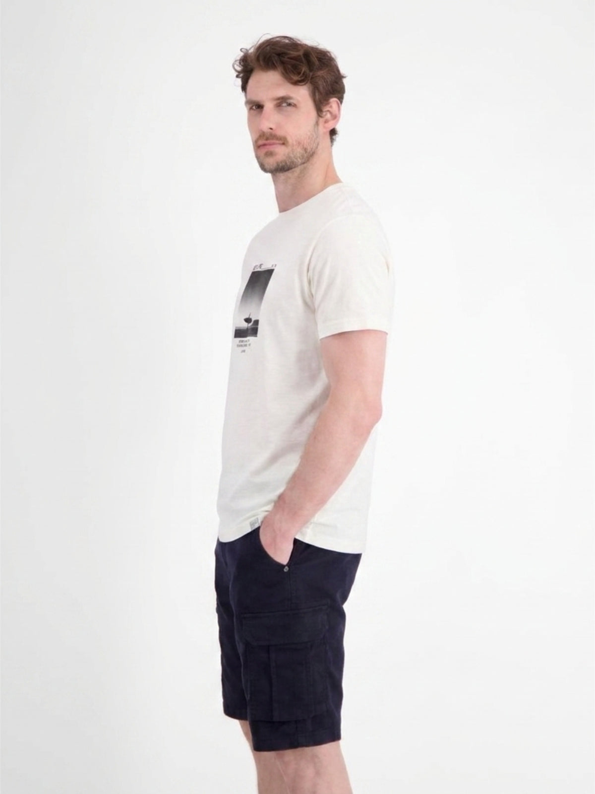 Sportliches T-Shirt mit Surfer-Motiv-Print, reine Baumwolle