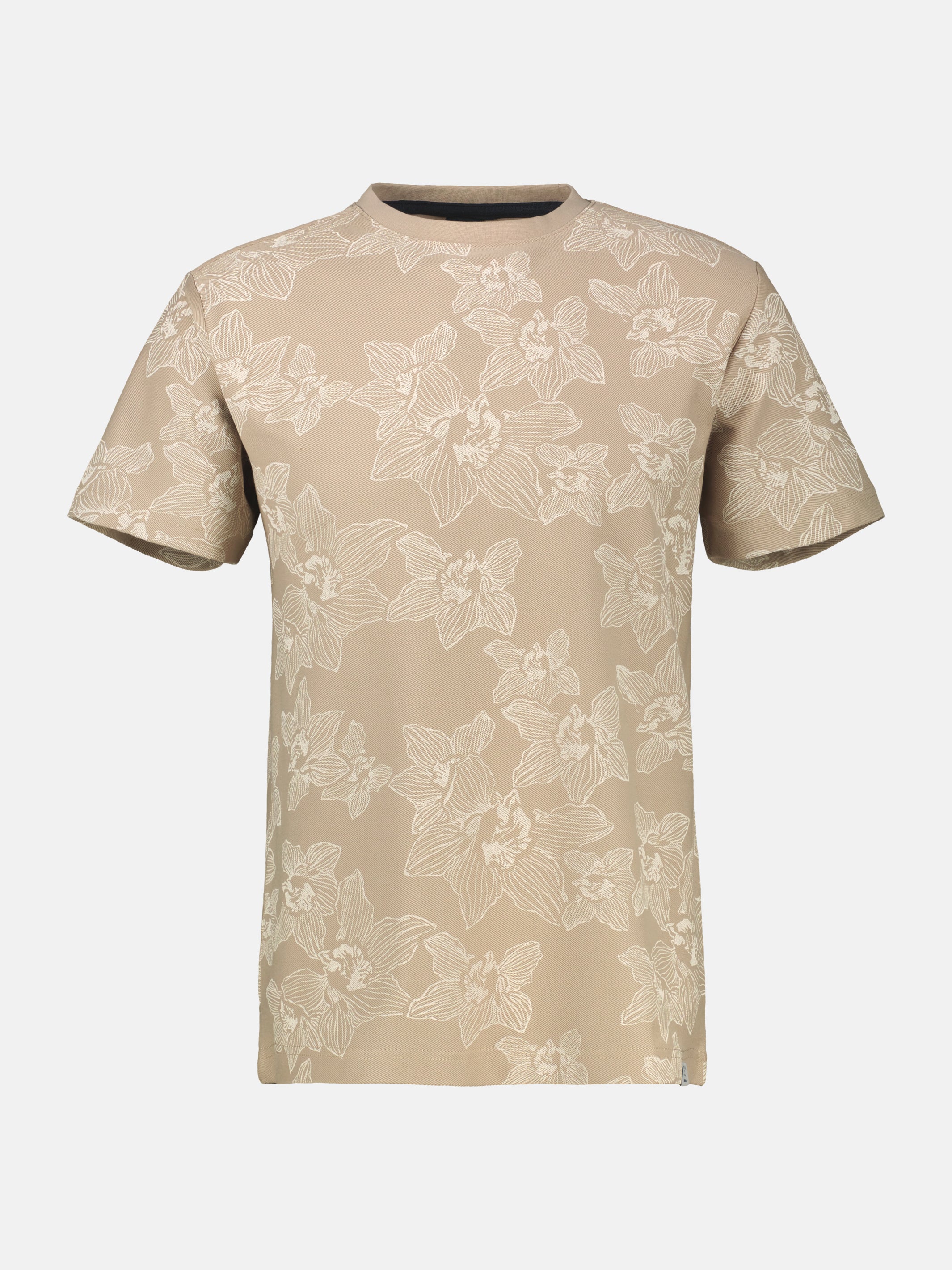 T-Shirt mit floralem Print und O-Neck in Jersey-Qualität - T-Shirt Rundhals