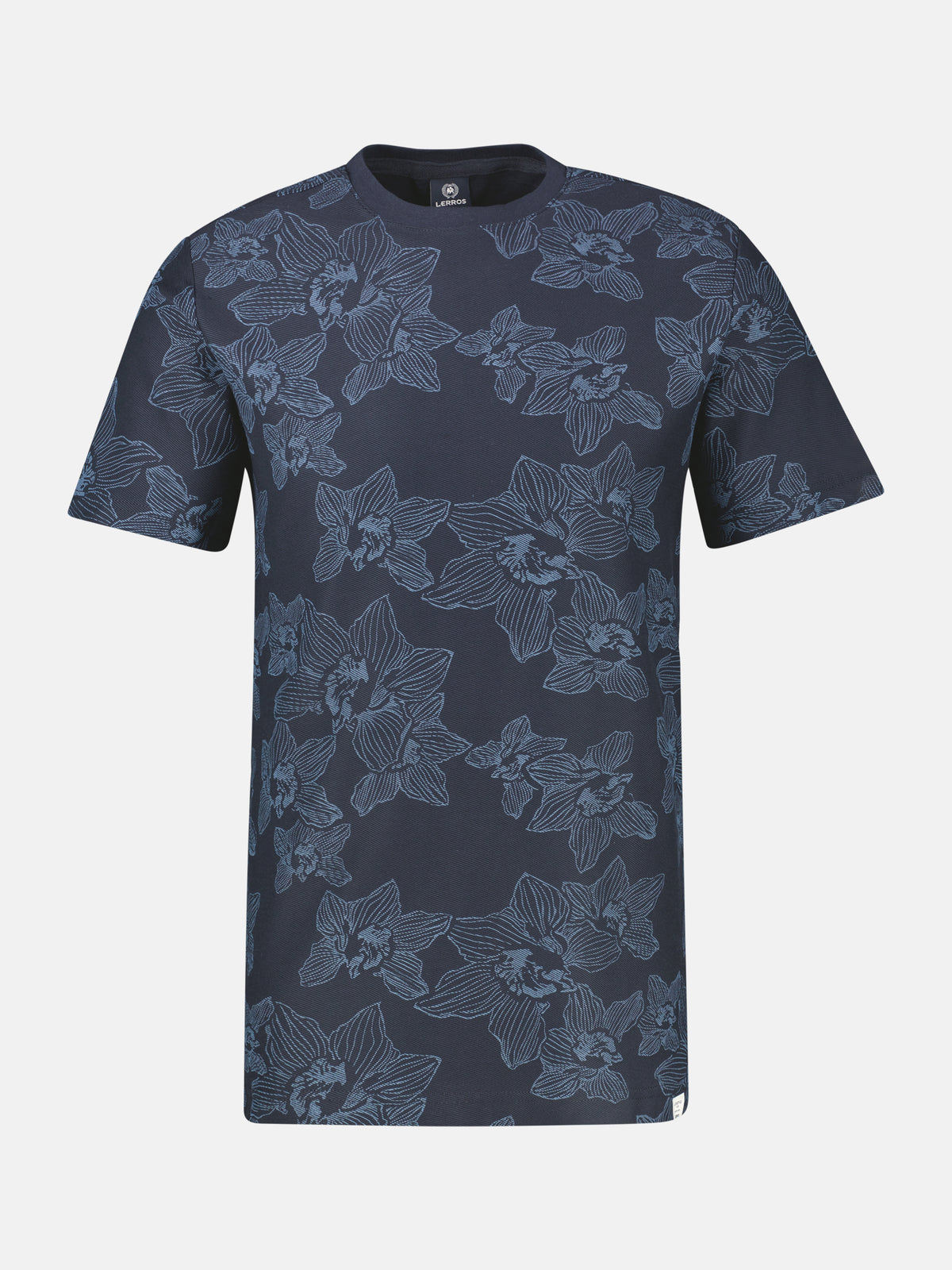 T-Shirt mit floralem Print und O-Neck in Jersey-Qualität - T-Shirt Rundhals