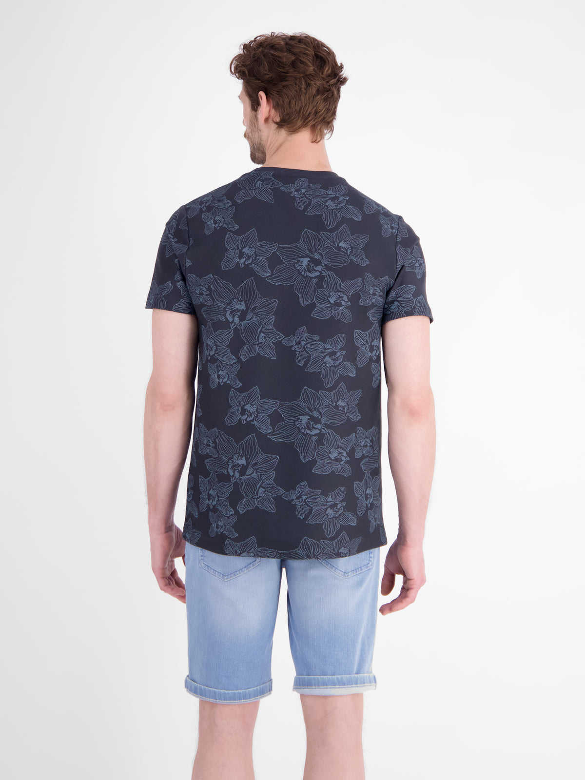 T-Shirt mit floralem Print und O-Neck in Jersey-Qualität - T-Shirt Rundhals