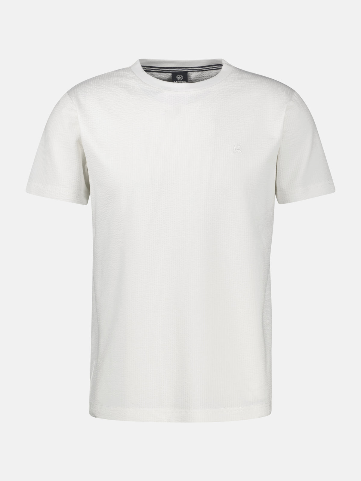 T-Shirt in softer Seersucker-Qualität mit bequemem O-Neck - T-Shirt Rundhals