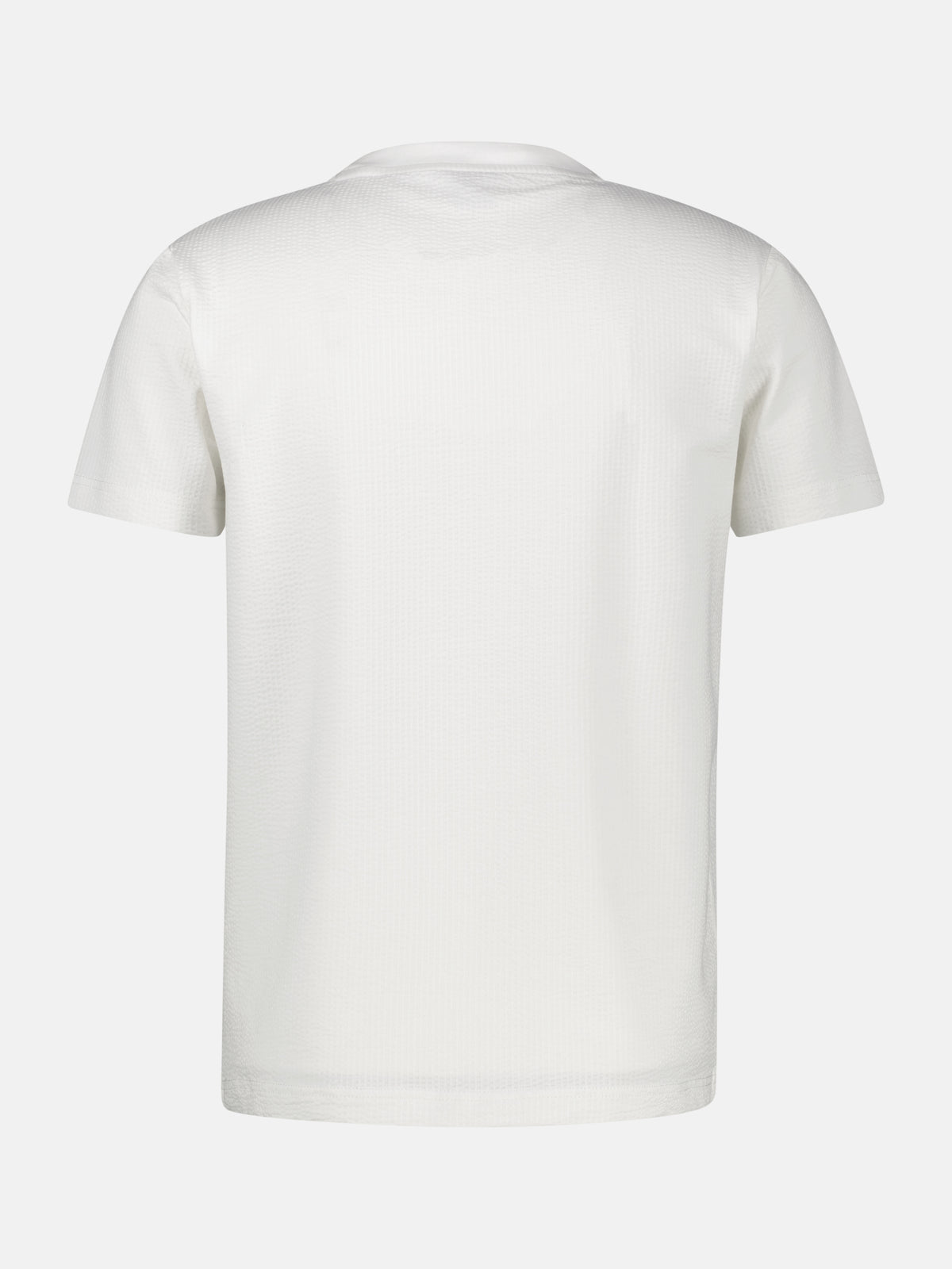 T-Shirt in softer Seersucker-Qualität mit bequemem O-Neck - T-Shirt Rundhals