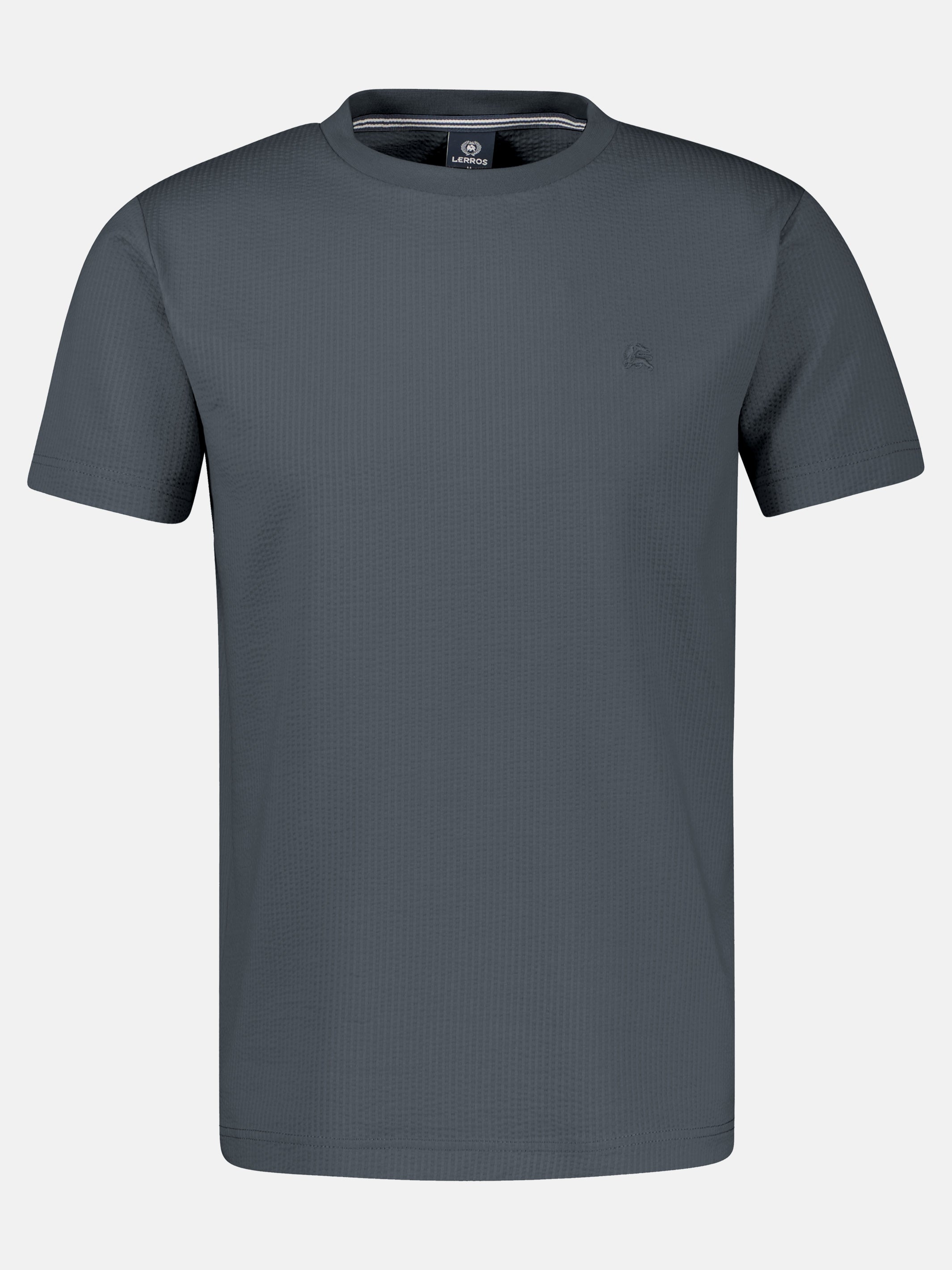 T-Shirt in softer Seersucker-Qualität mit bequemem O-Neck - T-Shirt Rundhals