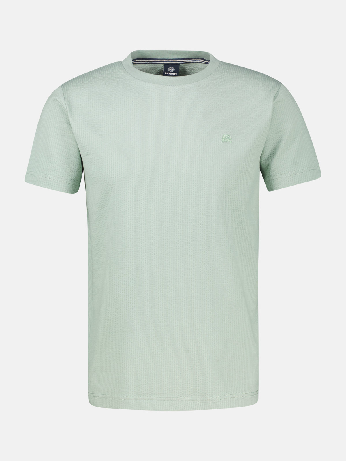 T-Shirt in softer Seersucker-Qualität mit bequemem O-Neck - T-Shirt Rundhals