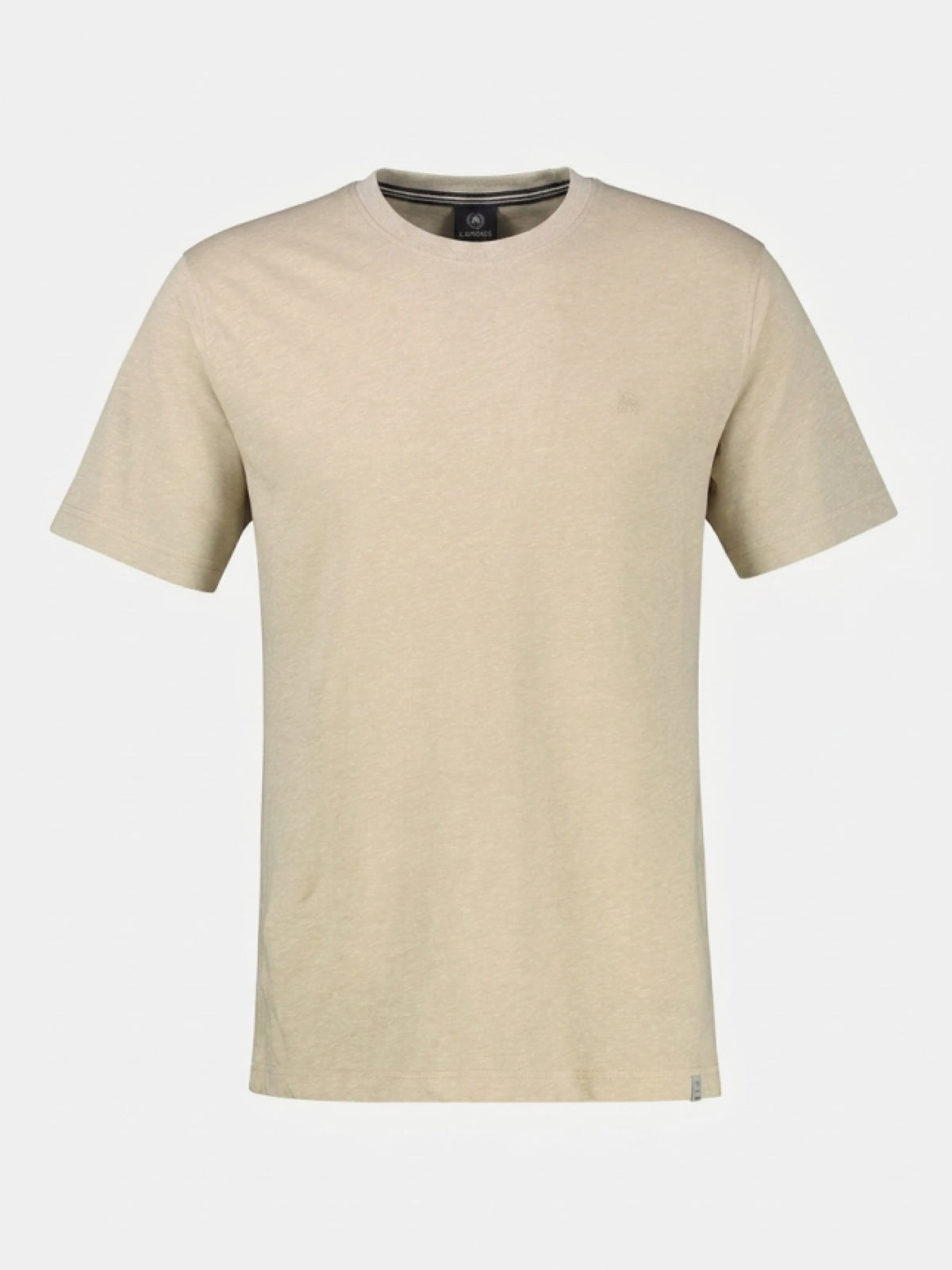 Cotton-linen blend T-shirt with a modern two-tone look