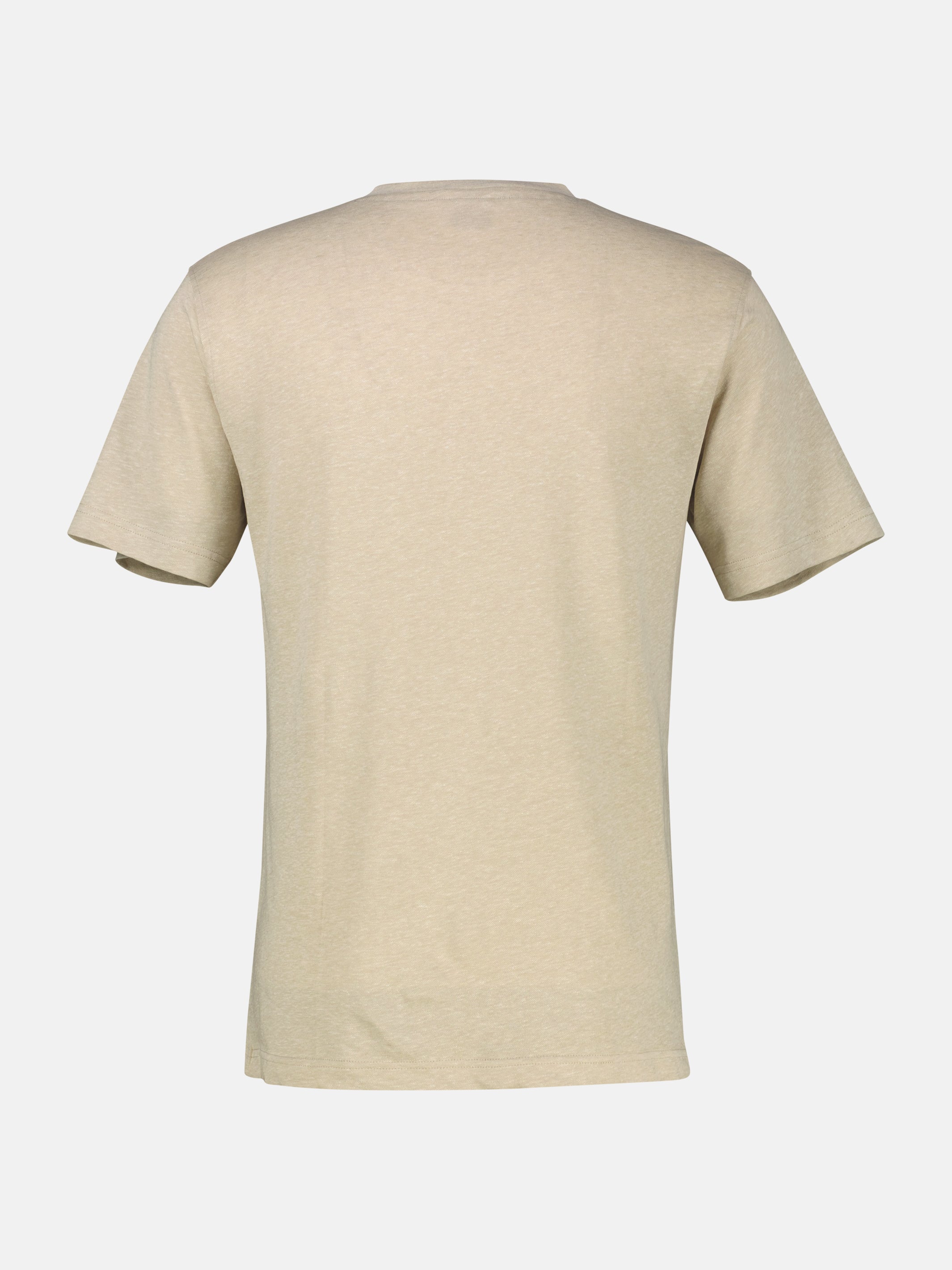 T-Shirt aus Baumwoll-Leinen-Mix in moderner 2-Tone-Optik - T-Shirt Rundhals