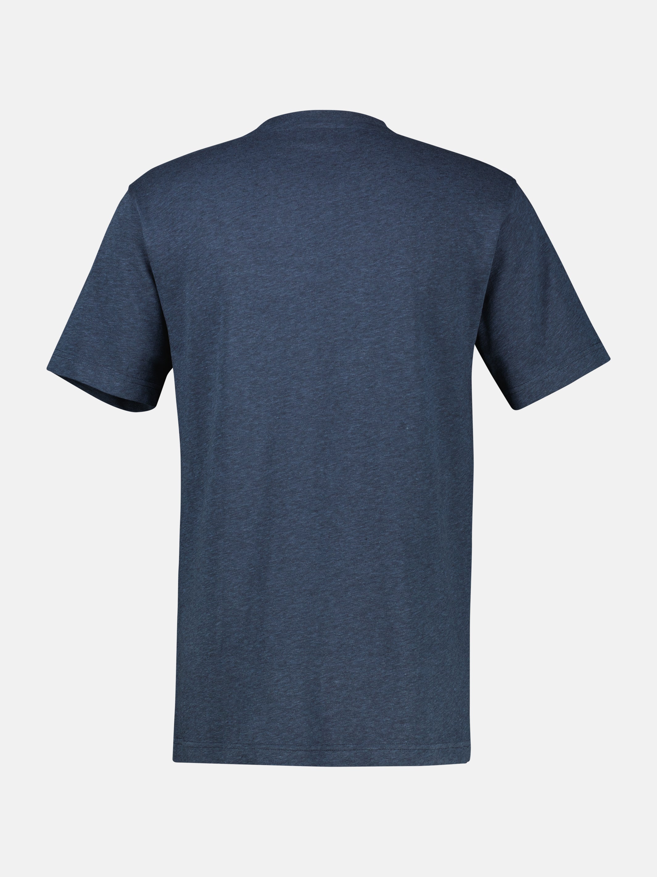 T-Shirt aus Baumwoll-Leinen-Mix in moderner 2-Tone-Optik - T-Shirt Rundhals