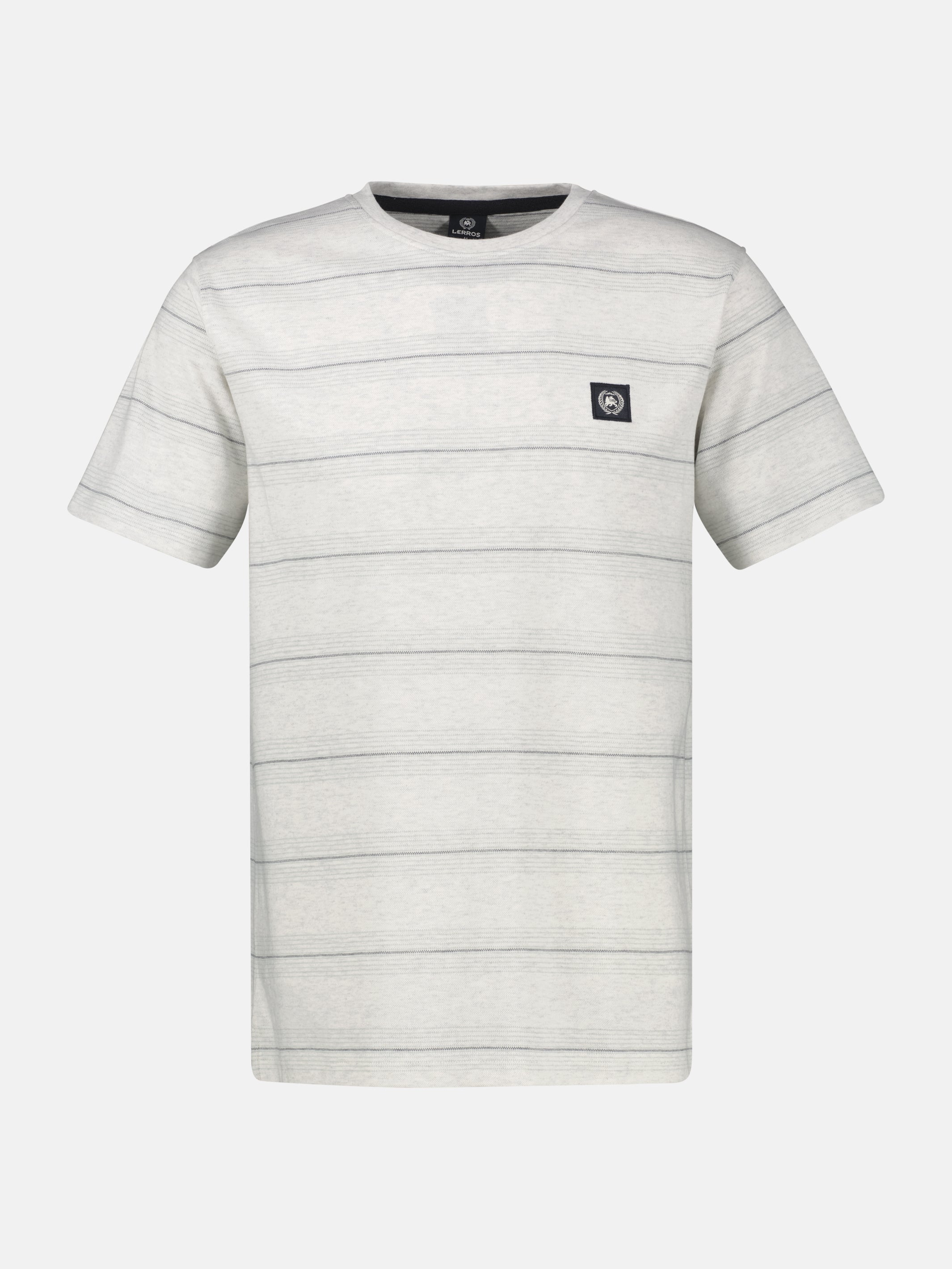 T-Shirt in Piquéqualität mit dezenten Querstreifen - T-Shirt Rundhals
