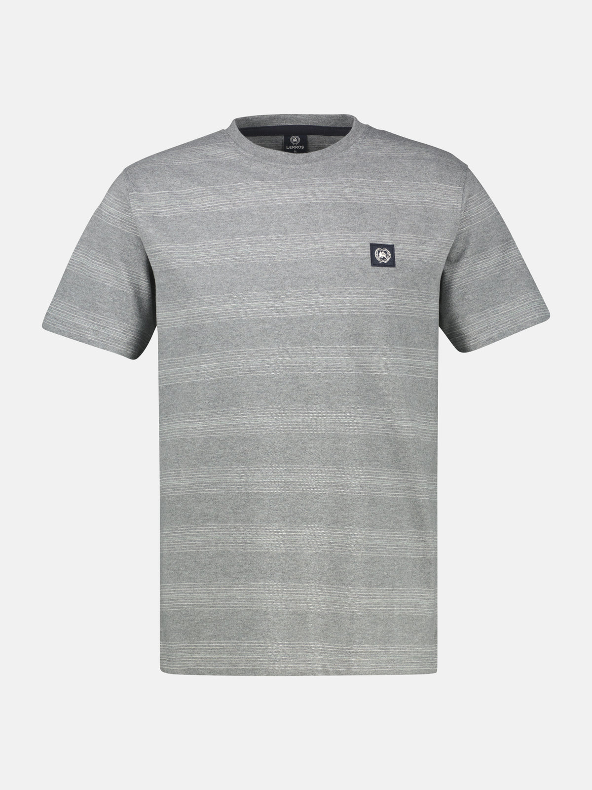 T-Shirt in Piquéqualität mit dezenten Querstreifen - T-Shirt Rundhals