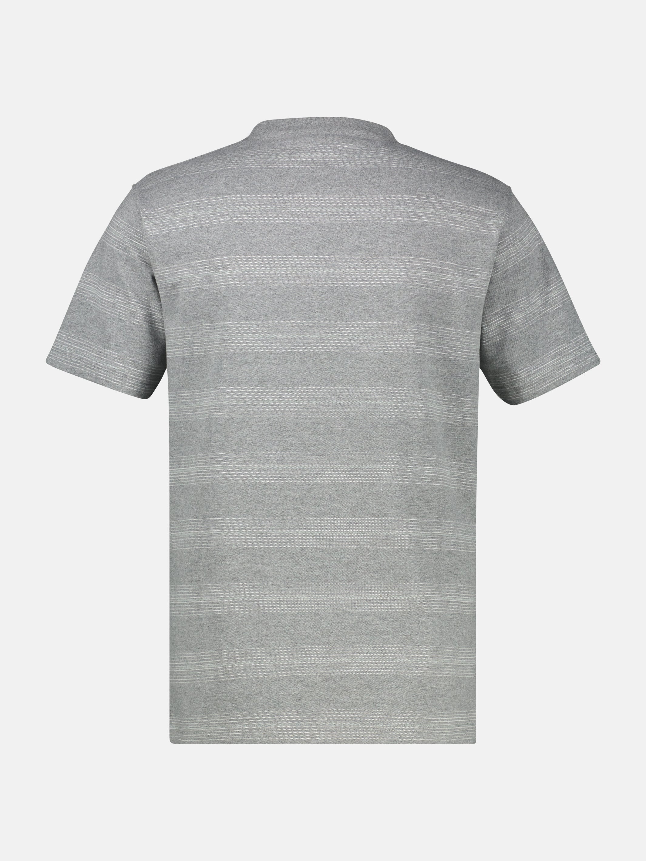 T-Shirt in Piquéqualität mit dezenten Querstreifen - T-Shirt Rundhals