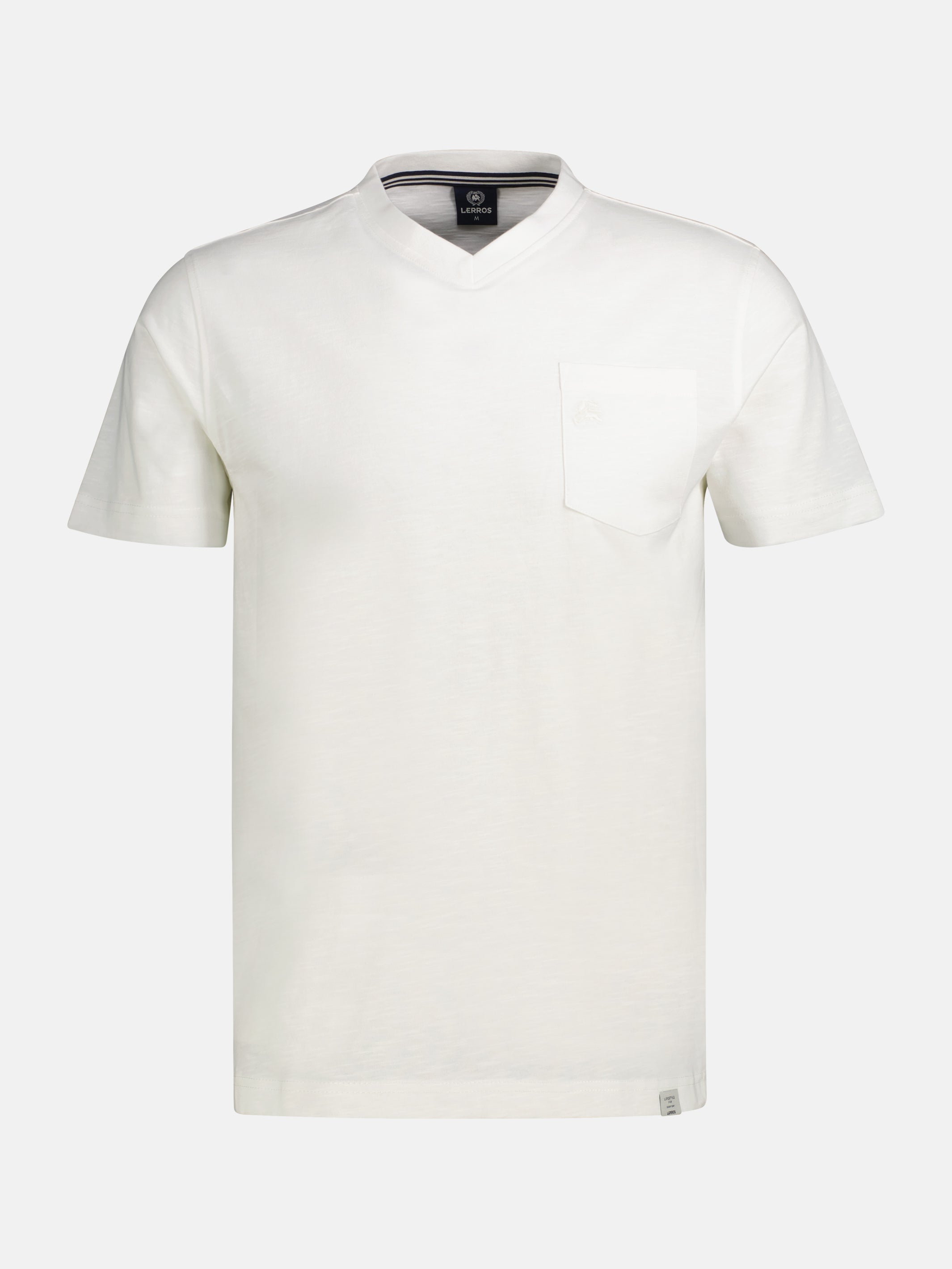 T-Shirt mit sportlichem V-Ausschnitt aus reiner Baumwolle