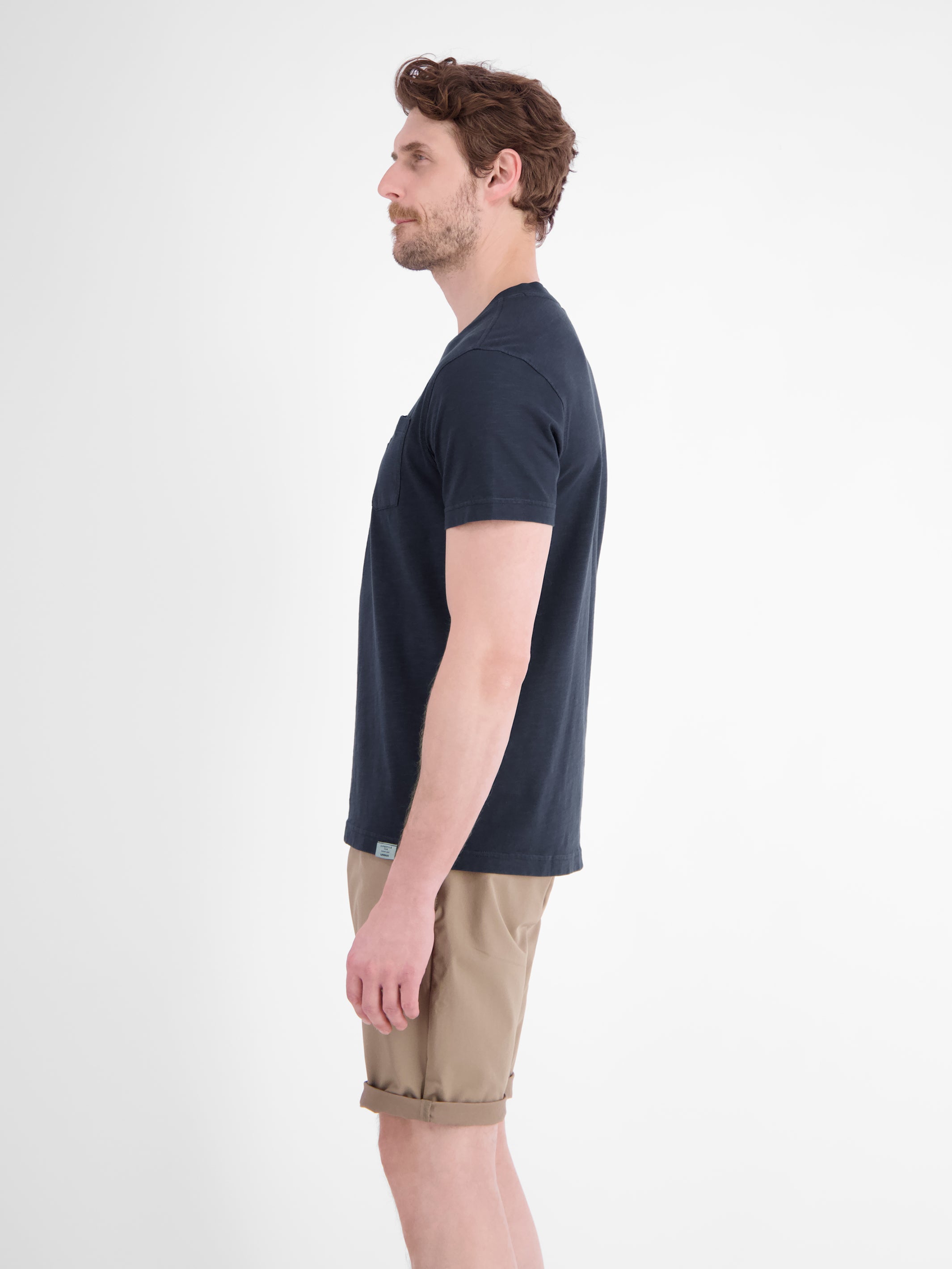 T-Shirt mit sportlichem V-Ausschnitt aus reiner Baumwolle - T-Shirt Rundhals