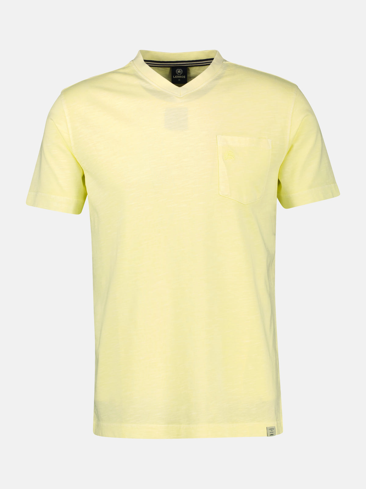 T-Shirt mit sportlichem V-Ausschnitt aus reiner Baumwolle - T-Shirt Rundhals