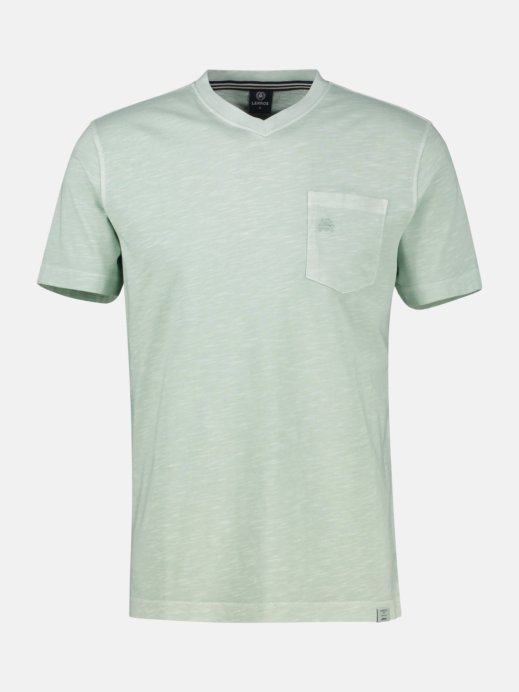 T-Shirt mit sportlichem V-Ausschnitt aus reiner Baumwolle - T-Shirt Rundhals