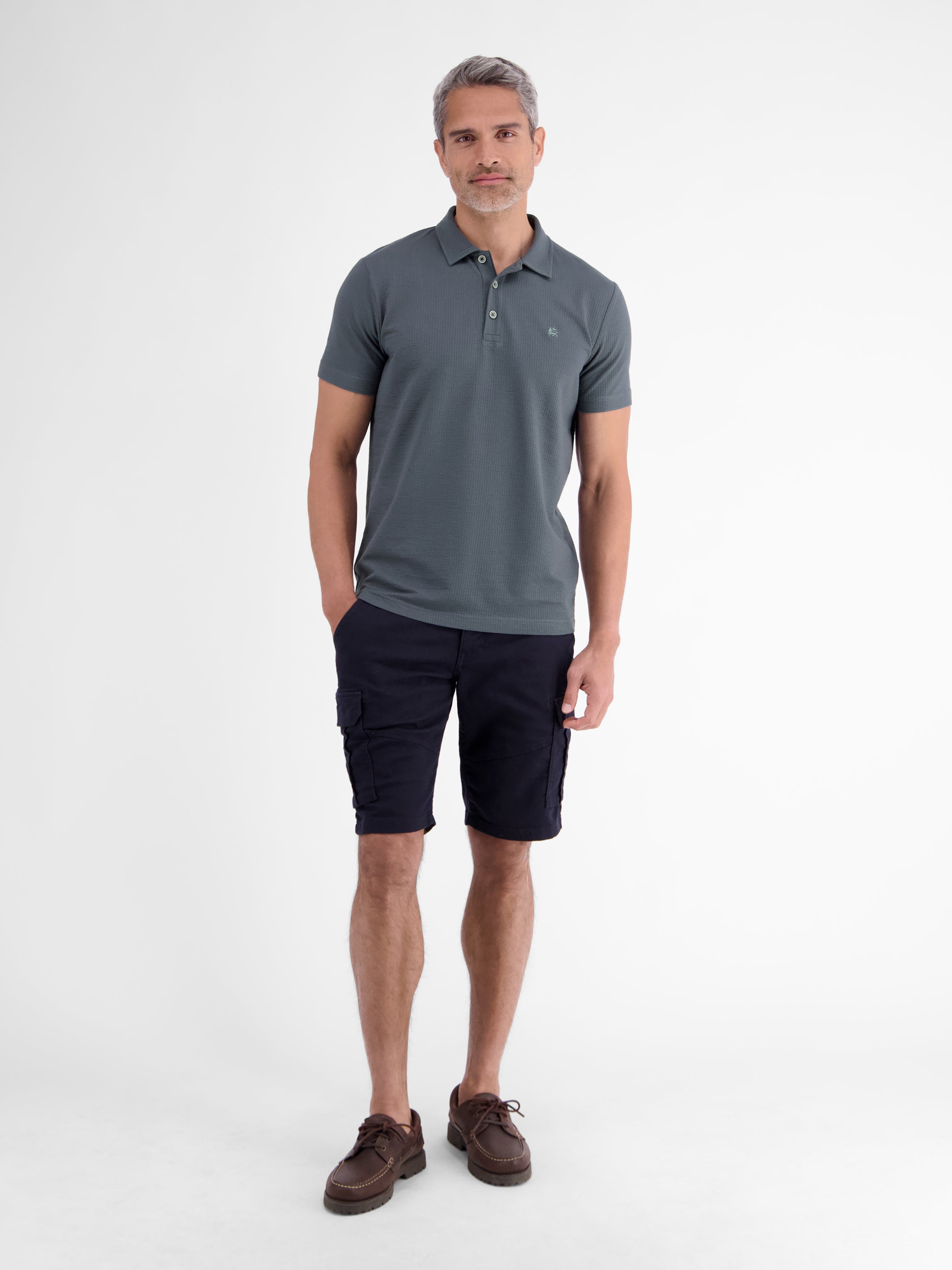 Poloshirt in weicher Seersucker-Qualität - Polo Shirt Kurzarm