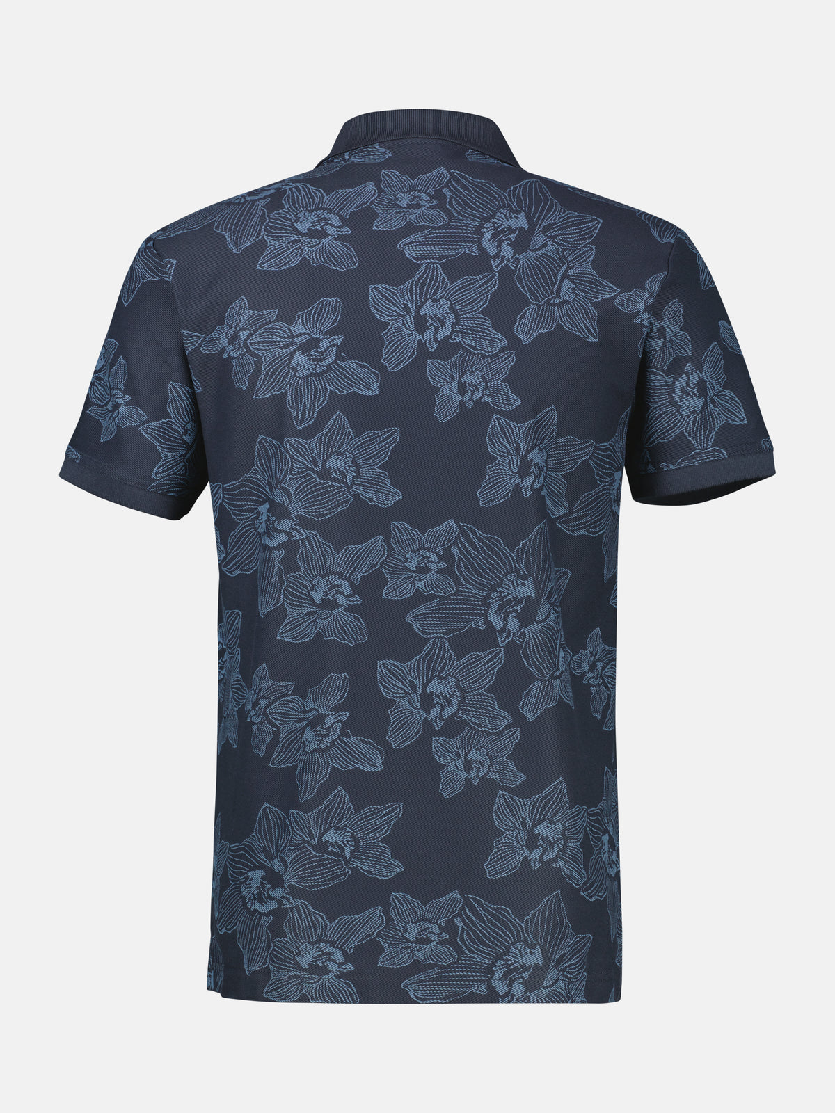 Poloshirt mit Print und Flachstrickkragen, große Größen - Polo Shirt Kurzarm