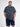 Printed polo shirt with flat-knit collar, plus sizes