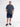 Printed polo shirt with flat-knit collar, plus sizes