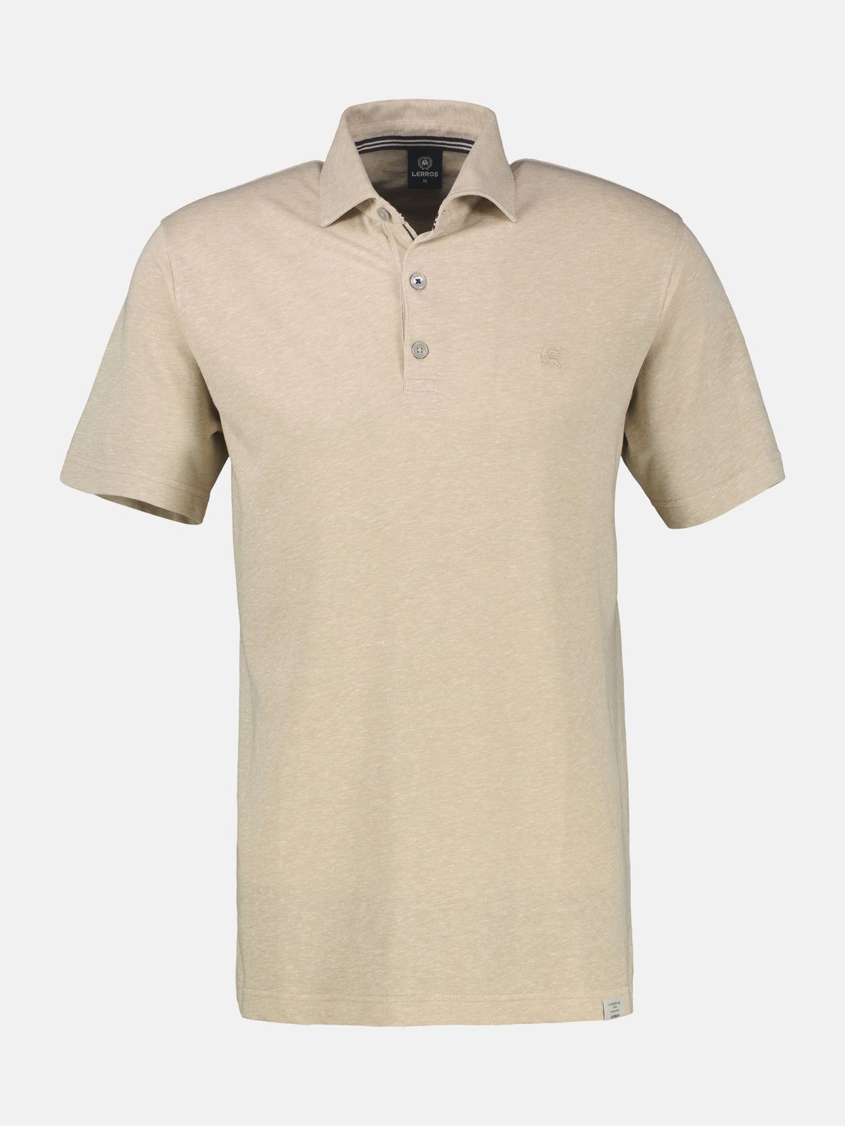 Poloshirt aus Baumwoll-Leinen-Mix in moderner 2-Tone-Optik - Polo Shirt Kurzarm