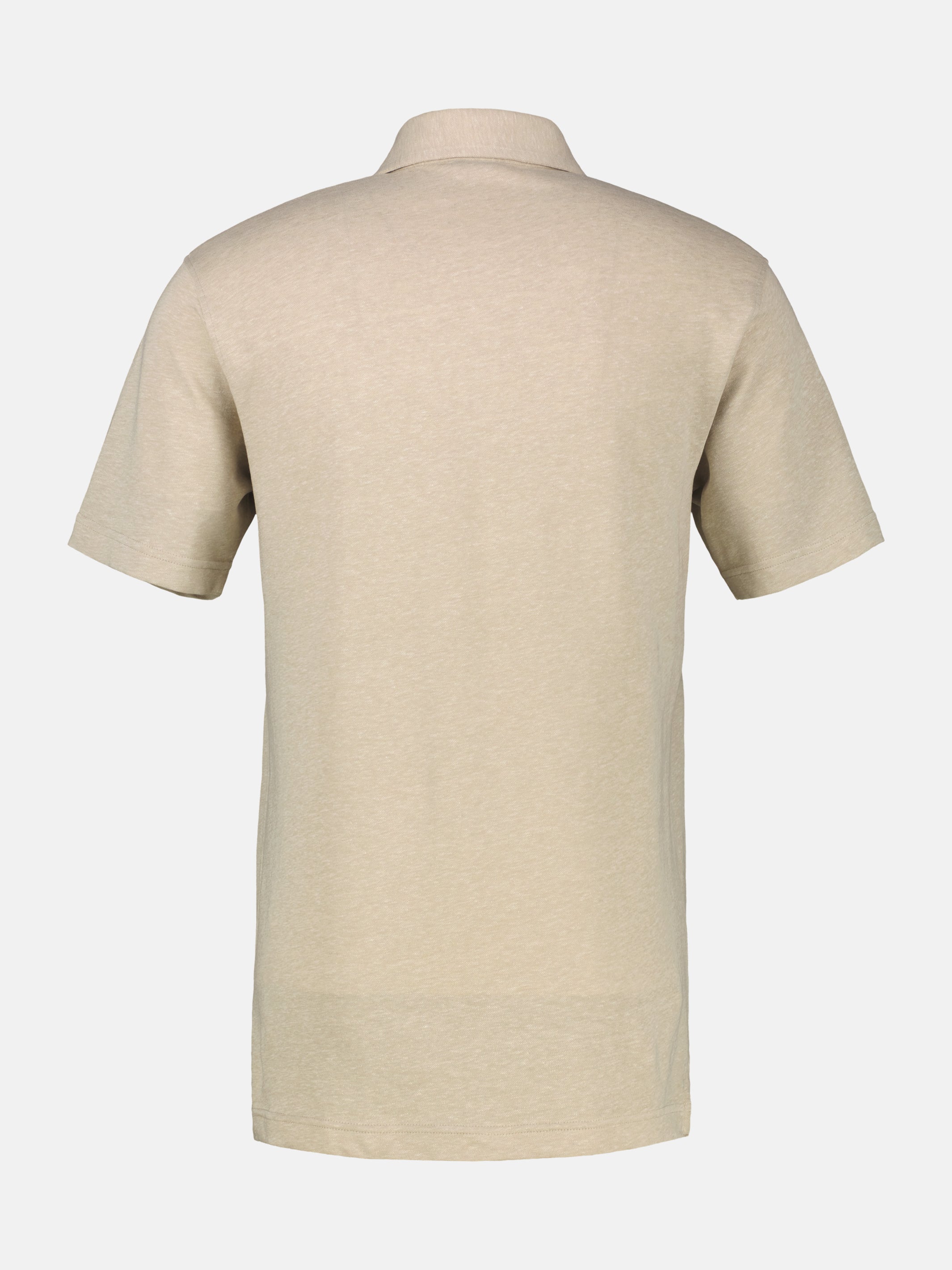 Poloshirt aus Baumwoll-Leinen-Mix in moderner 2-Tone-Optik - Polo Shirt Kurzarm