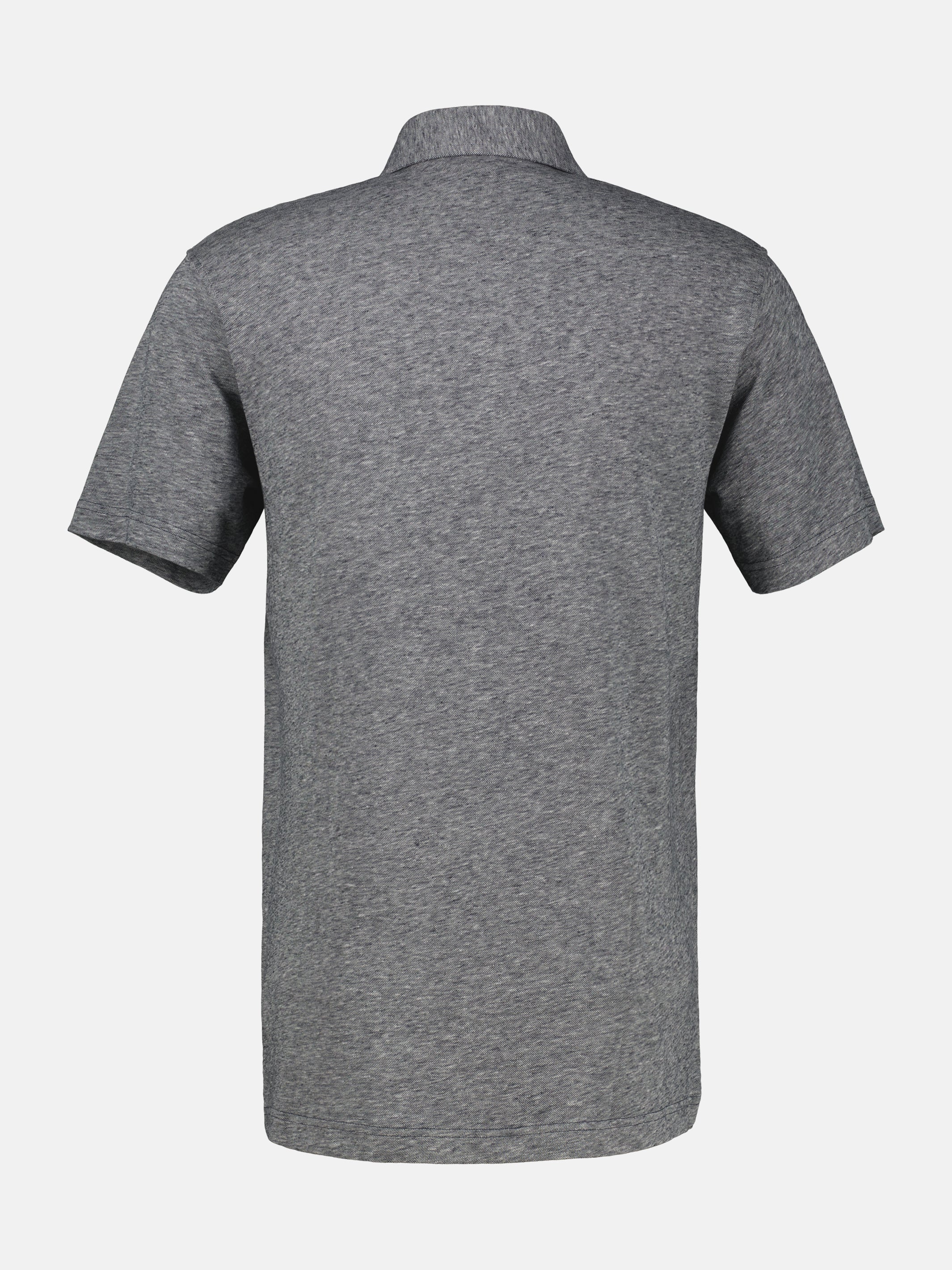 Poloshirt aus Baumwoll-Leinen-Mix in moderner 2-Tone-Optik - Polo Shirt Kurzarm