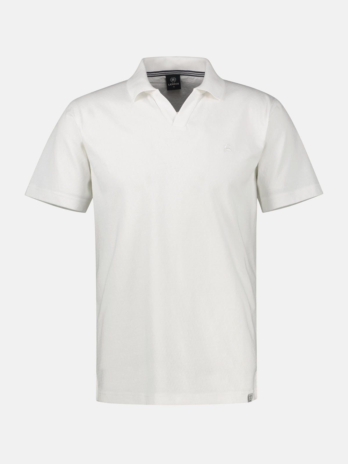 Modernes Poloshirt mit Jaquard-Muster und knopflosem Kragen - Polo Shirt Kurzarm